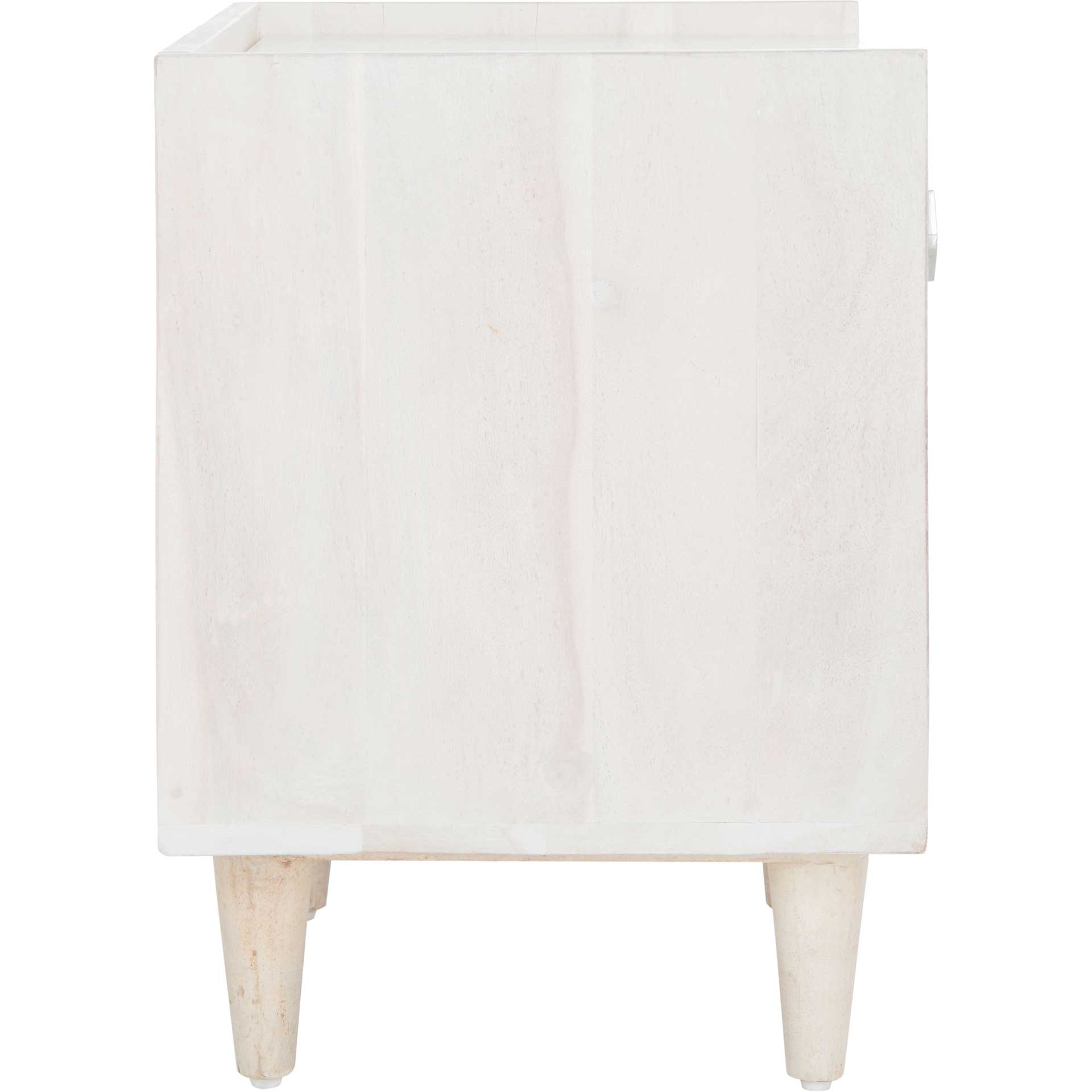 Tabitha Parquet Nightstand White Wash/Silver - Image 2