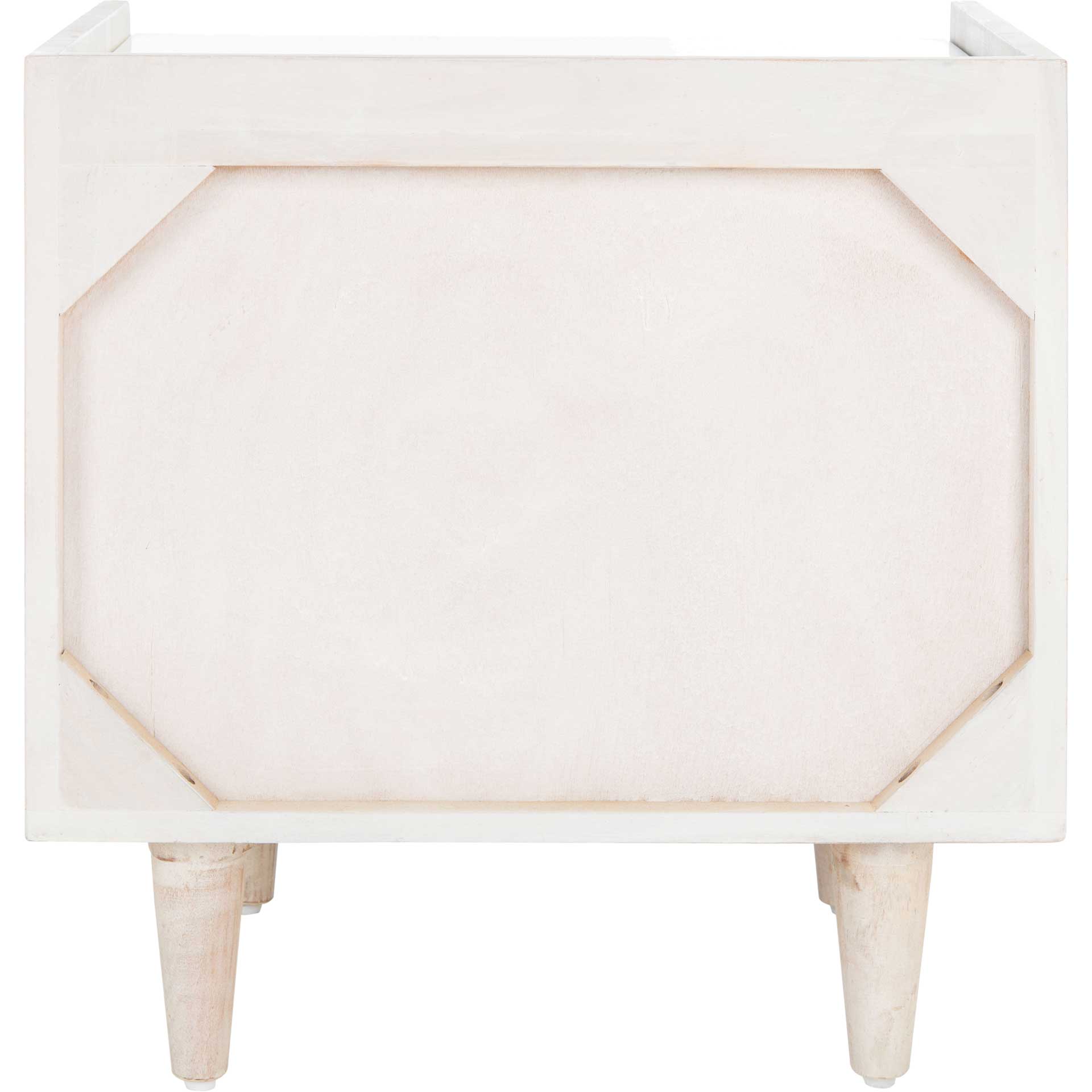 Tabitha Parquet Nightstand White Wash/Silver - Image 3