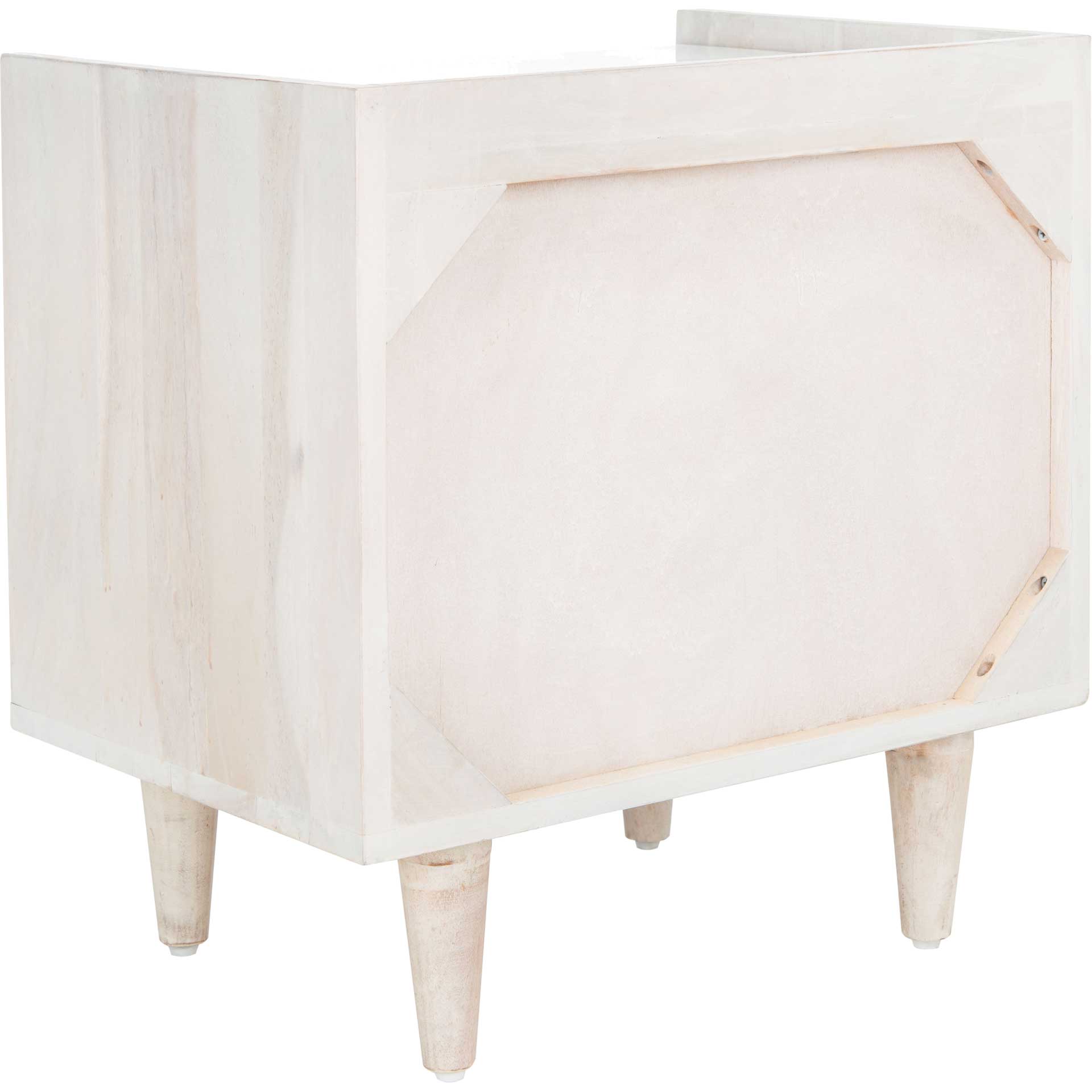 Tabitha Parquet Nightstand White Wash/Silver - Image 4