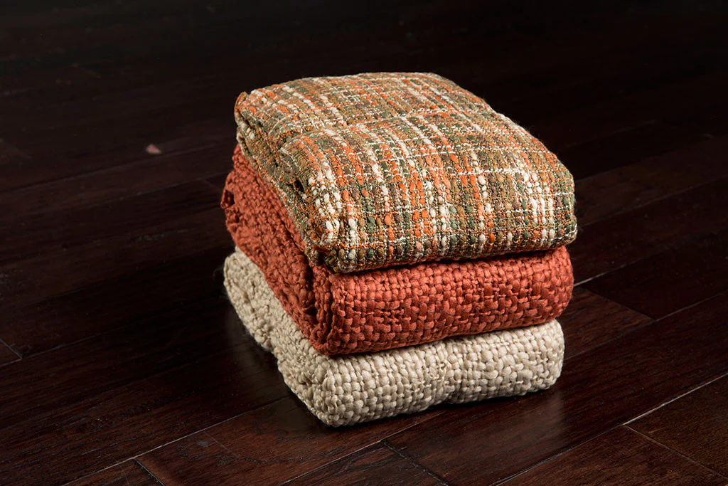 Tabitha Textural Orange/Brown/Neutral Throw - Image 2