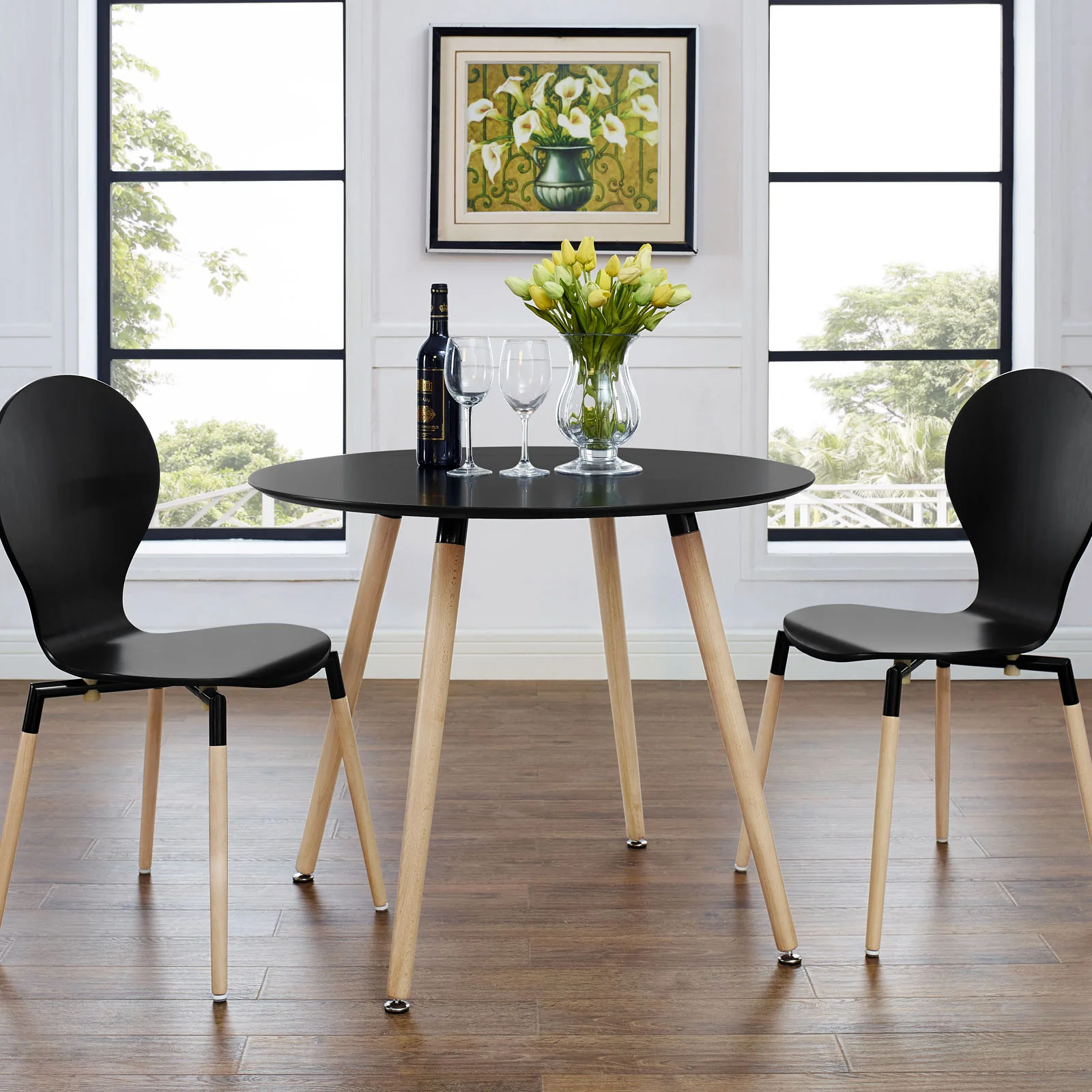 Tacey Circular Dining Table Black - Image 4