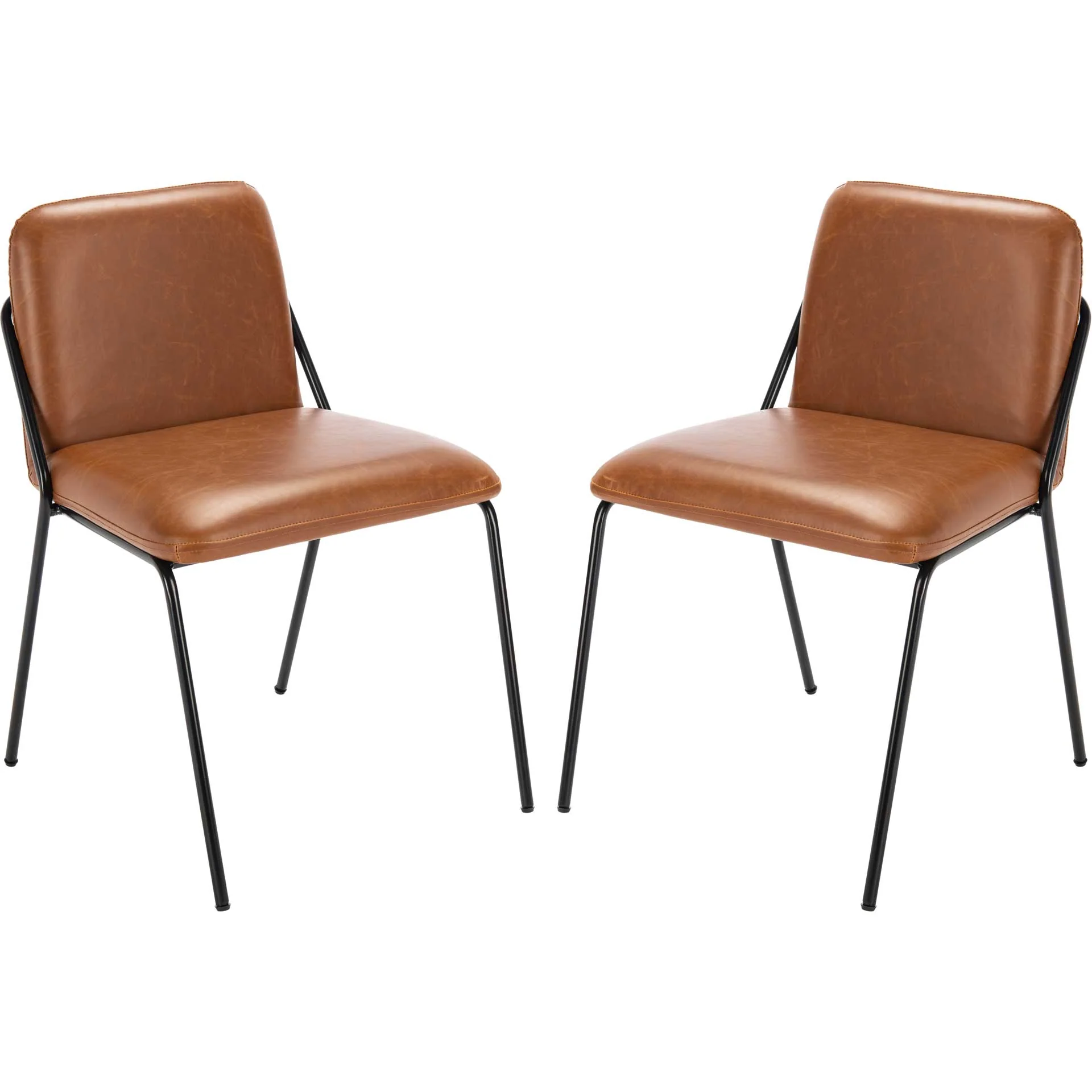 Tahlia Side Chair Light Brown/Matte Black (Set of 2) - Image 2