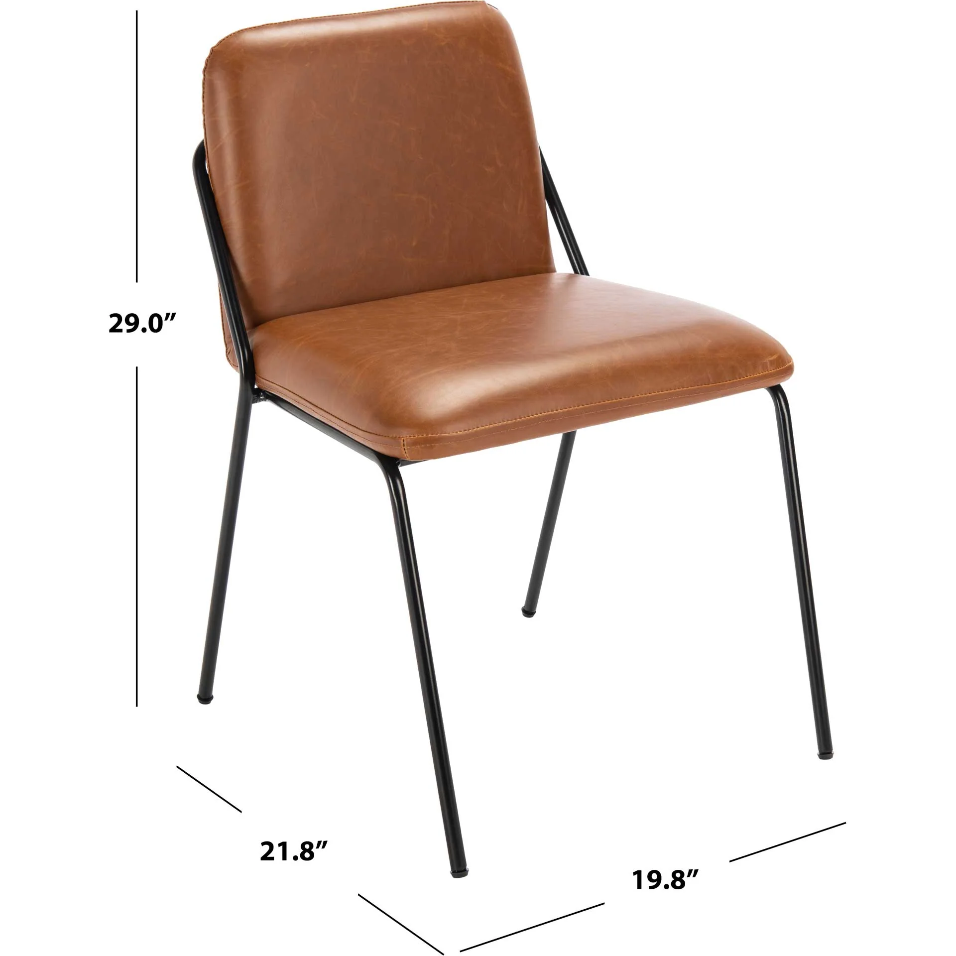 Tahlia Side Chair Light Brown/Matte Black (Set of 2) - Image 8