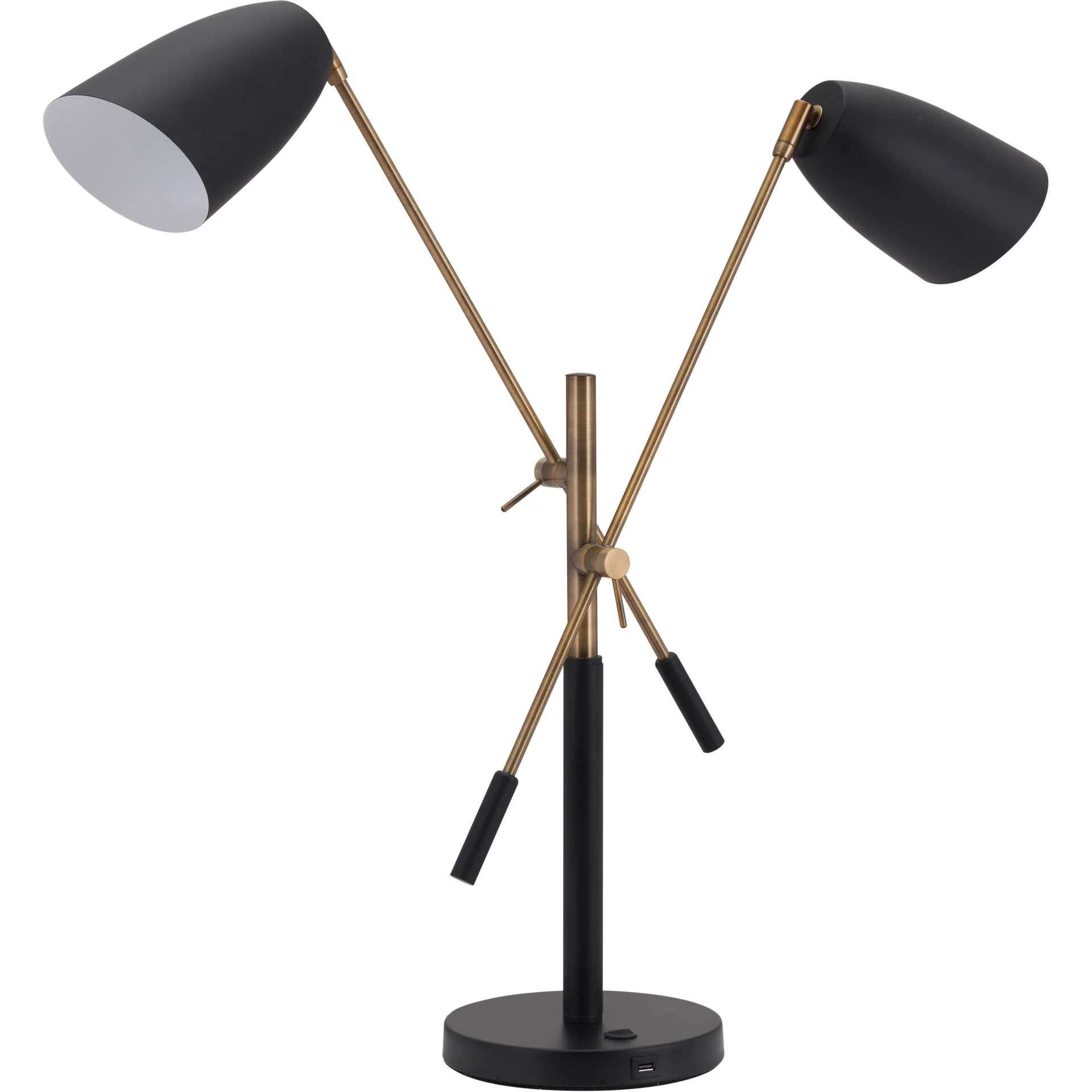 Tahoe Table Lamp Matte Black/Brass - Image 3