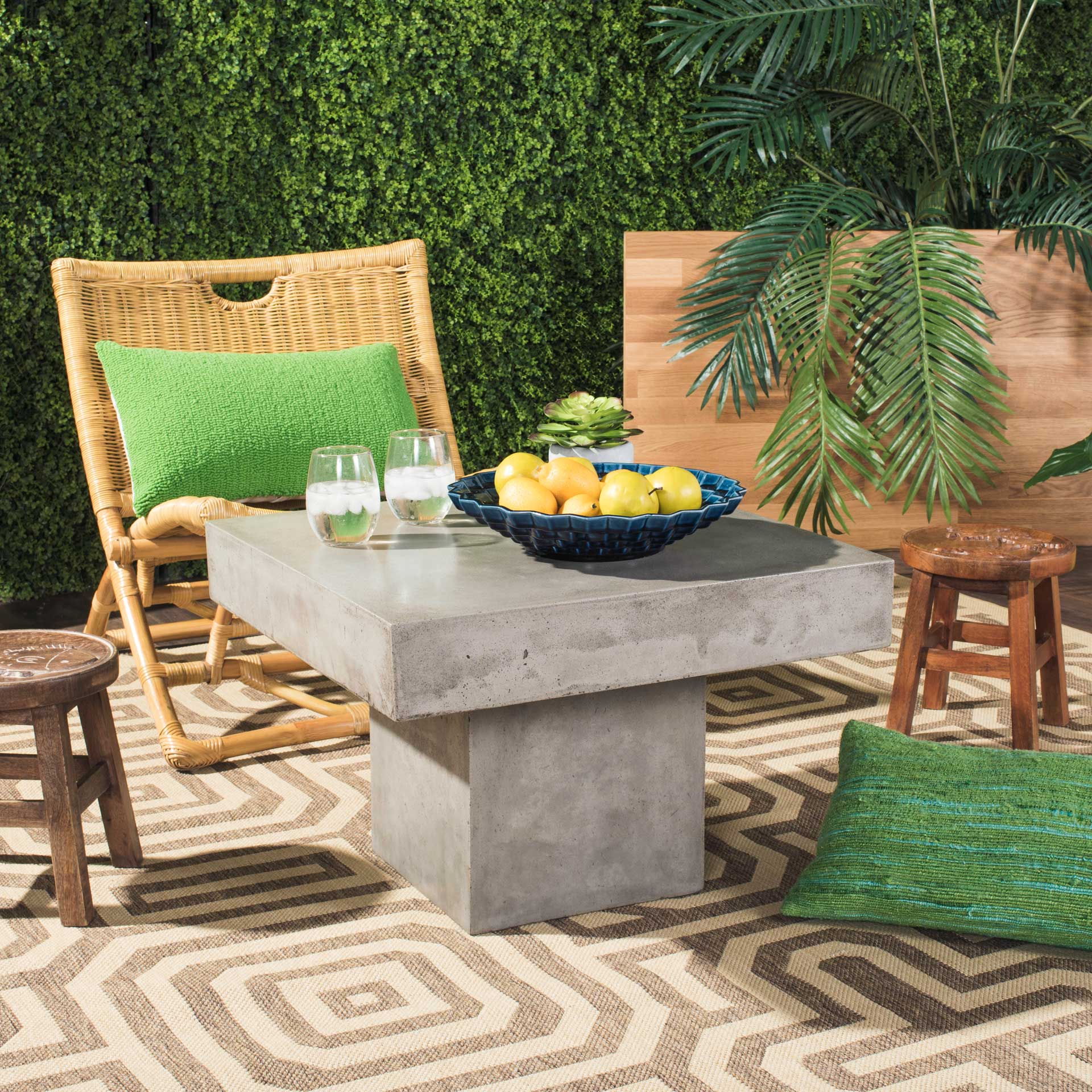 Taika Modern Concrete Coffee Table Dark Gray - Image 5