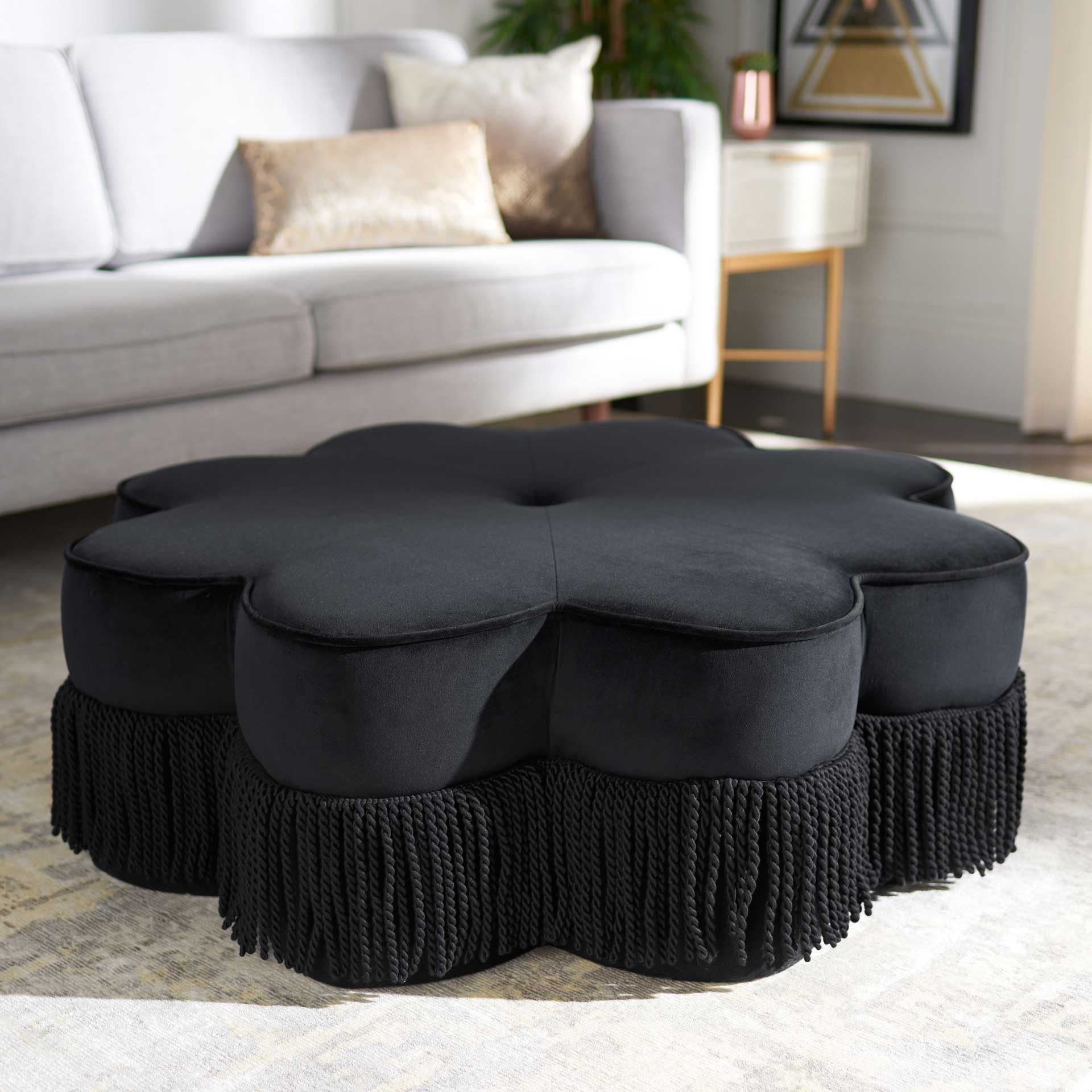 Tait Flower Ottoman Black - Image 3