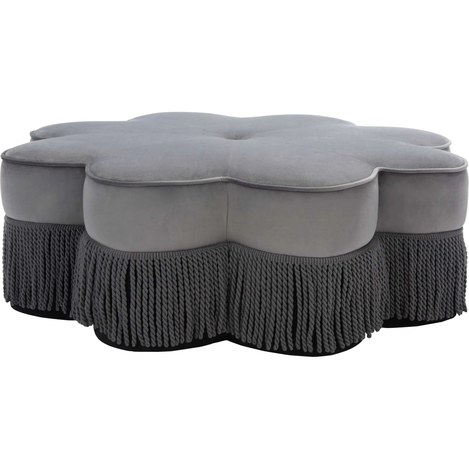 Tait Flower Ottoman Dark Gray - Image 2