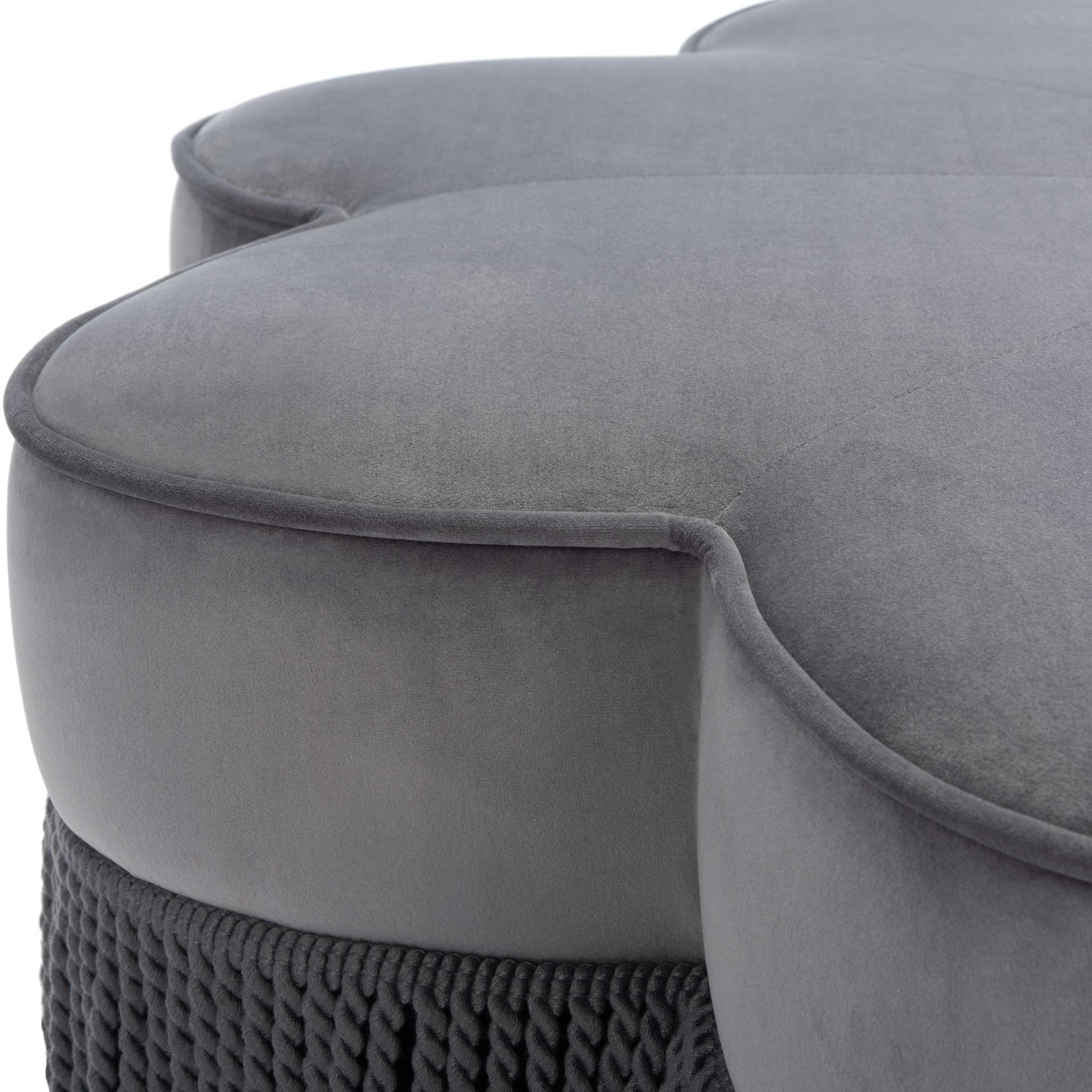 Tait Flower Ottoman Dark Gray - Image 3