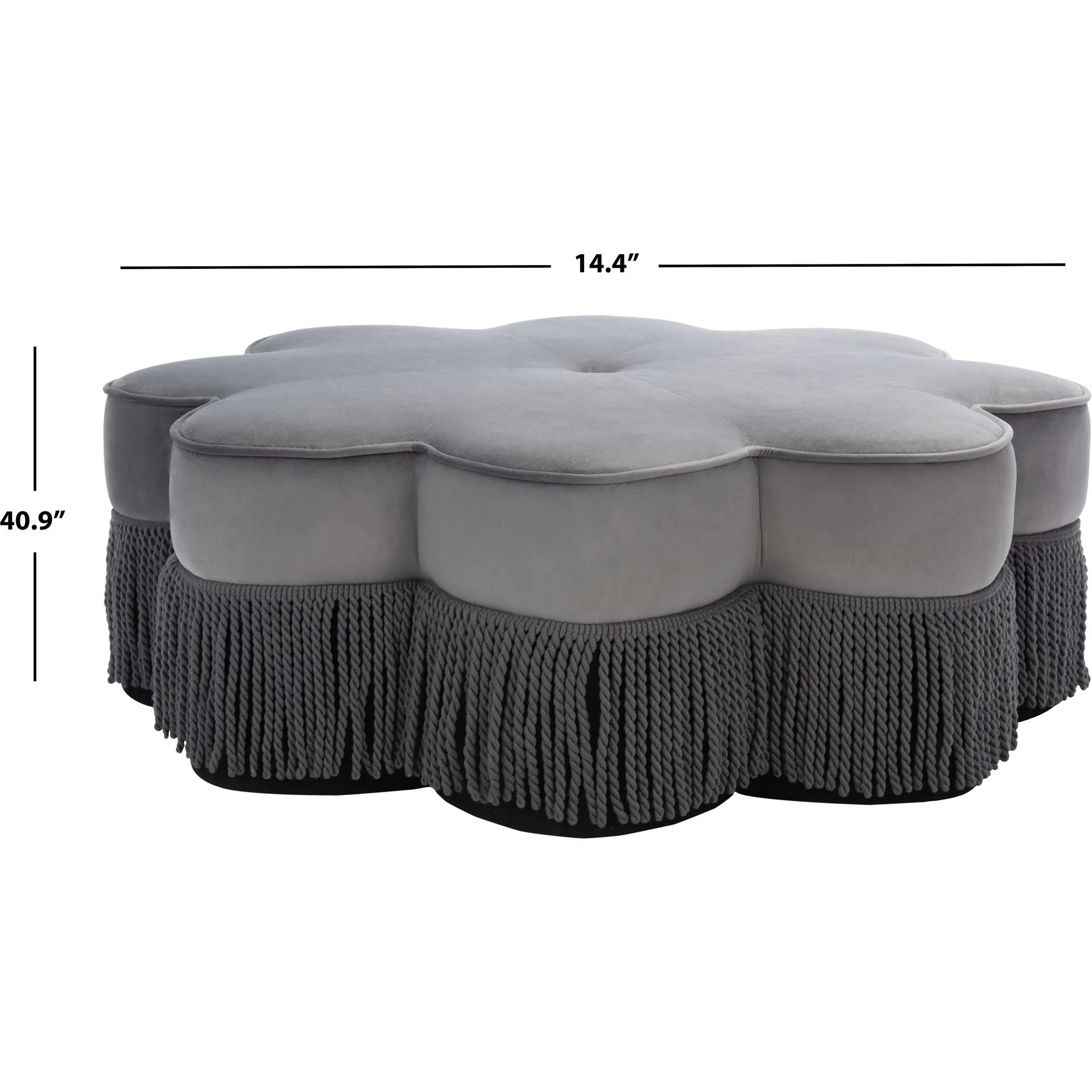 Tait Flower Ottoman Dark Gray - Image 5