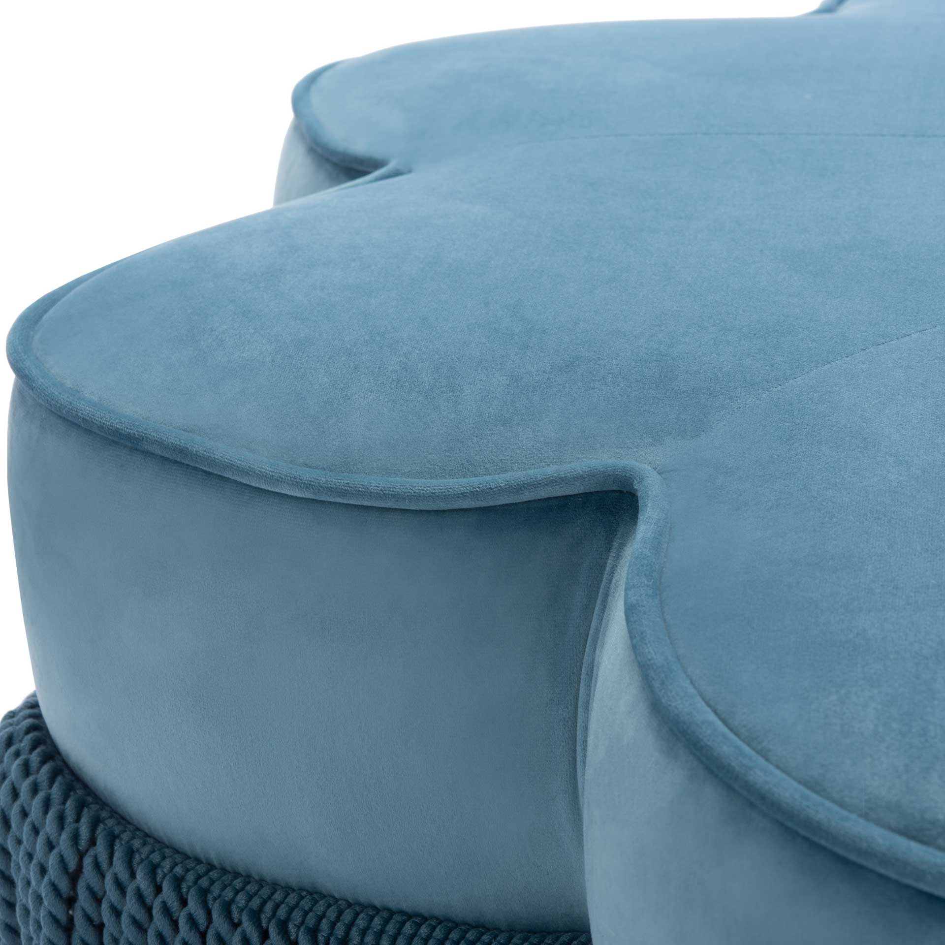 Tait Flower Ottoman Dusty Blue - Image 3