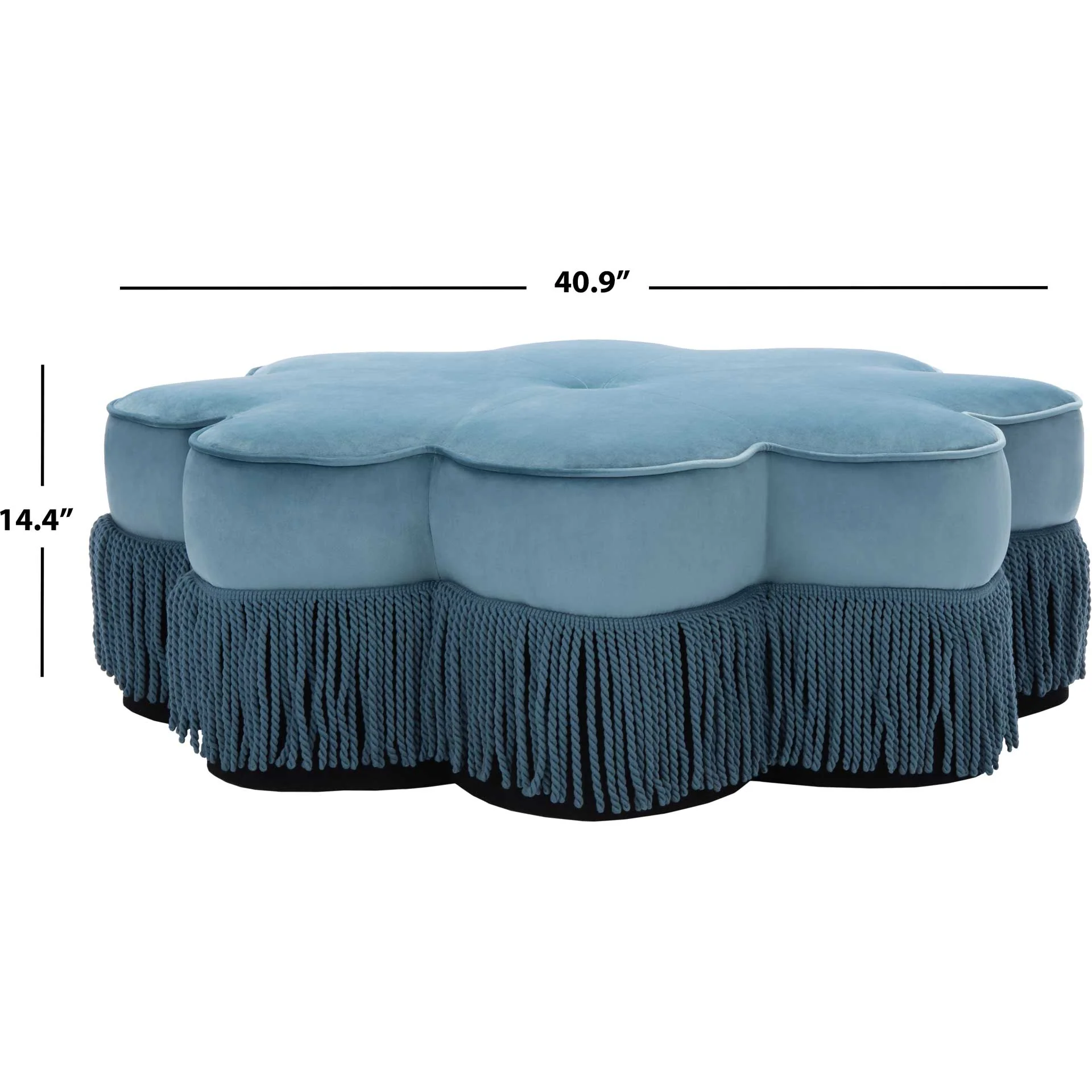 Tait Flower Ottoman Dusty Blue - Image 5