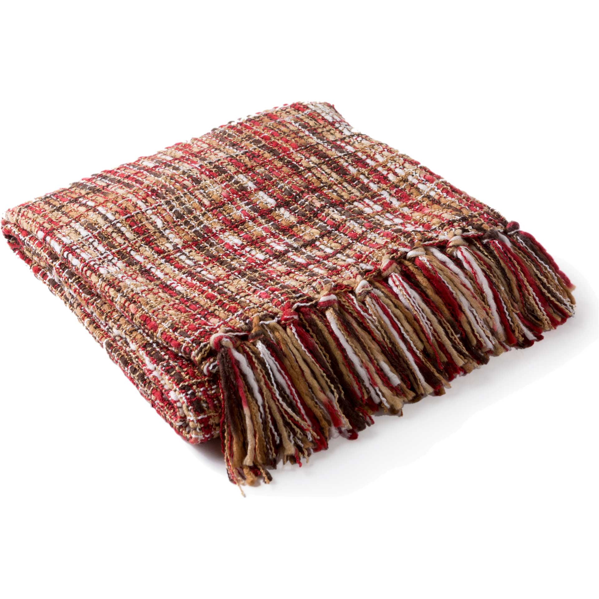 Tajhari Throw Bright Red/Tan/White - Image 2