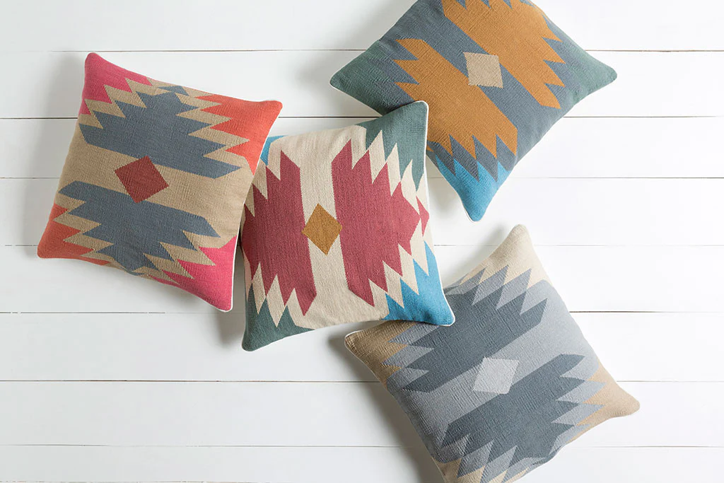 Taken with Tribal Burgundy/Beige Pillow - Image 2