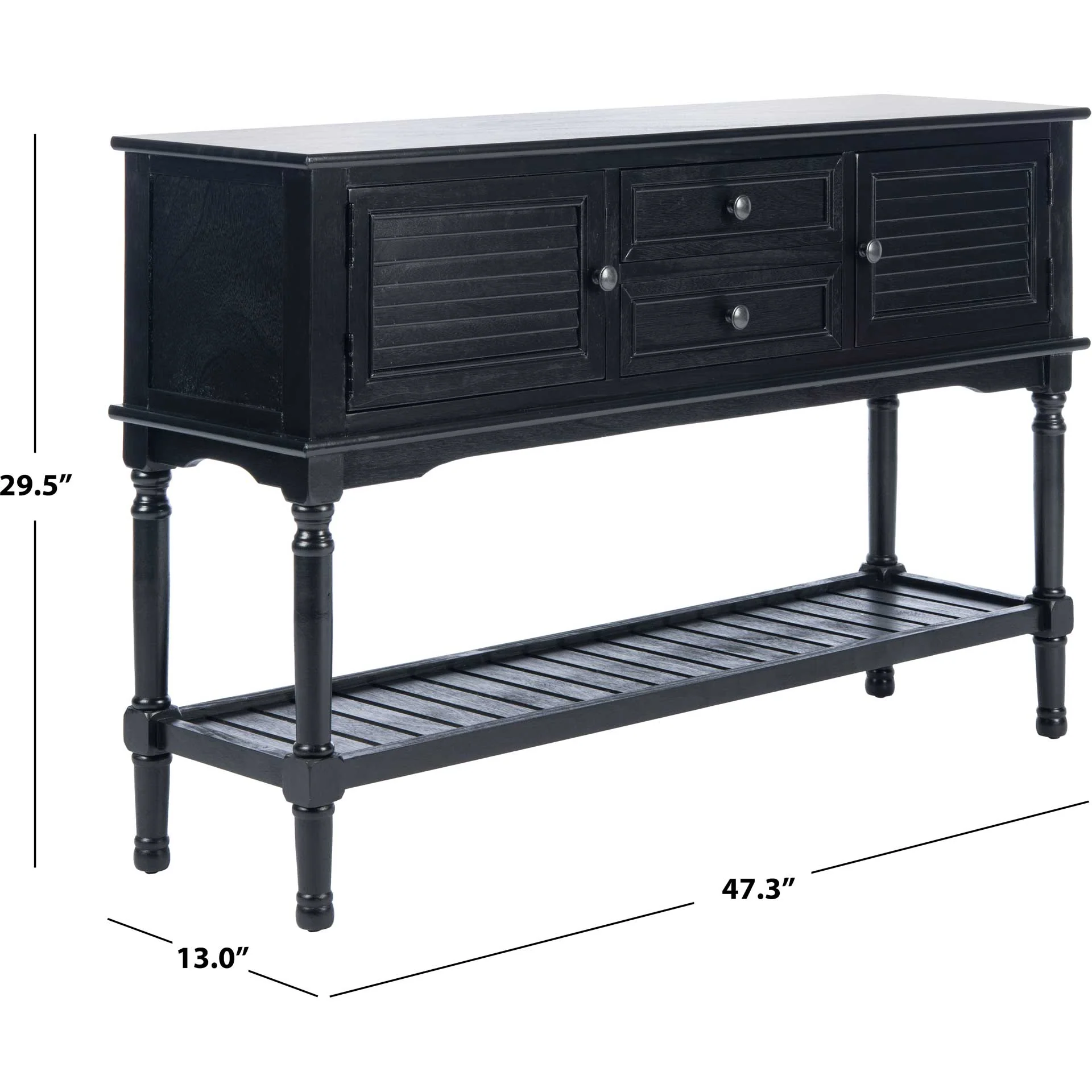 Talita 2 Drawer 2 Door Console Table Black - Image 10