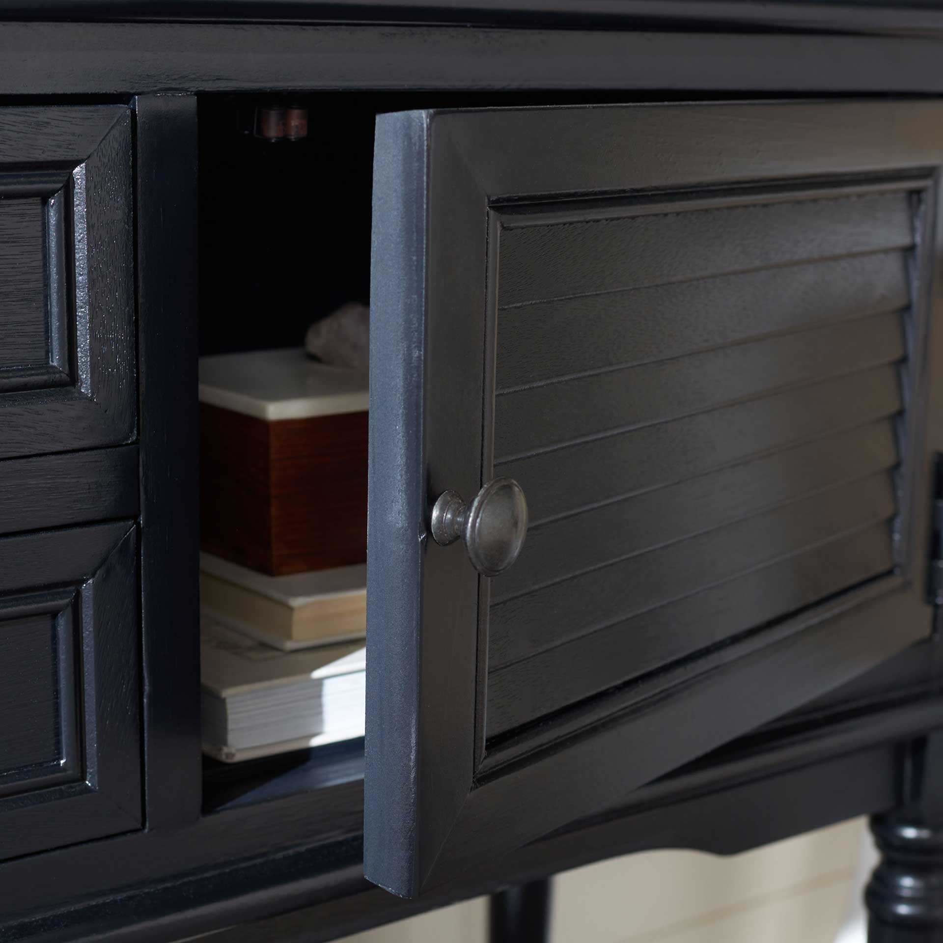 Talita 2 Drawer 2 Door Console Table Black - Image 8
