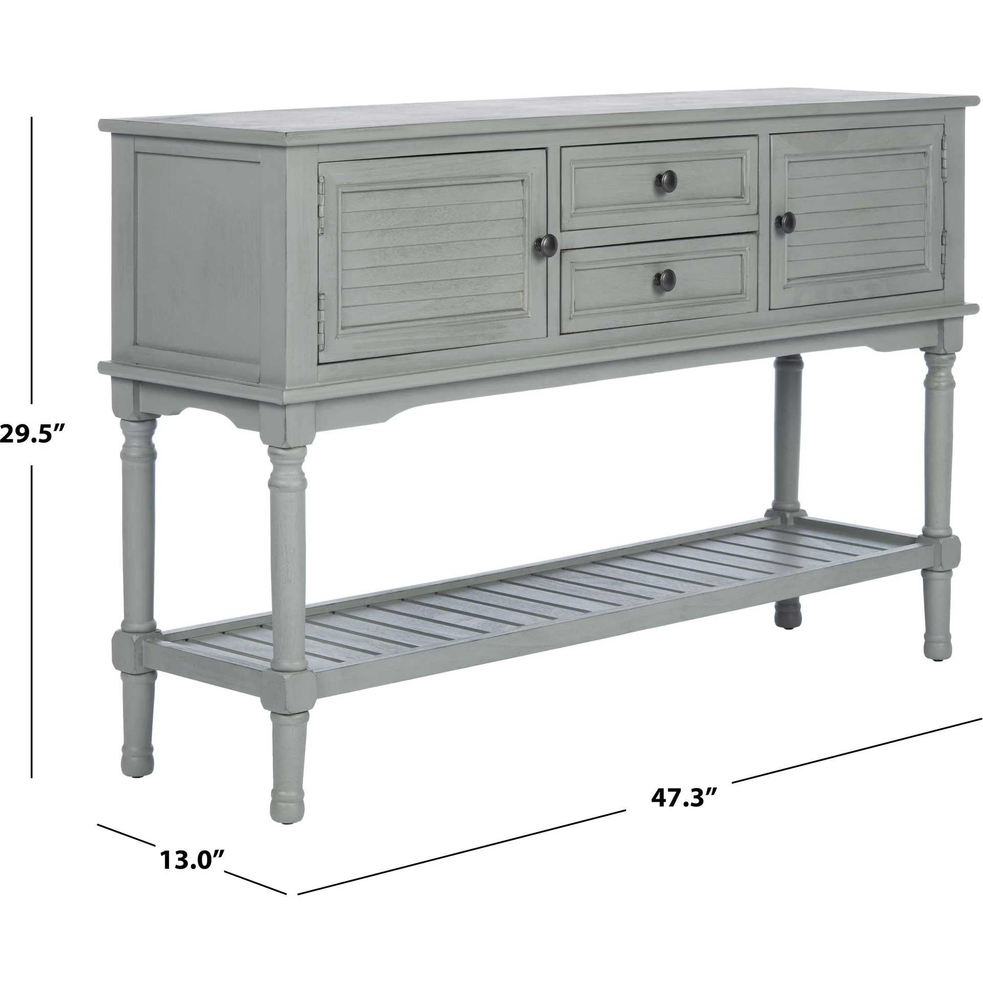 Talita 2 Drawer 2 Door Console Table Distressed Gray - Image 10