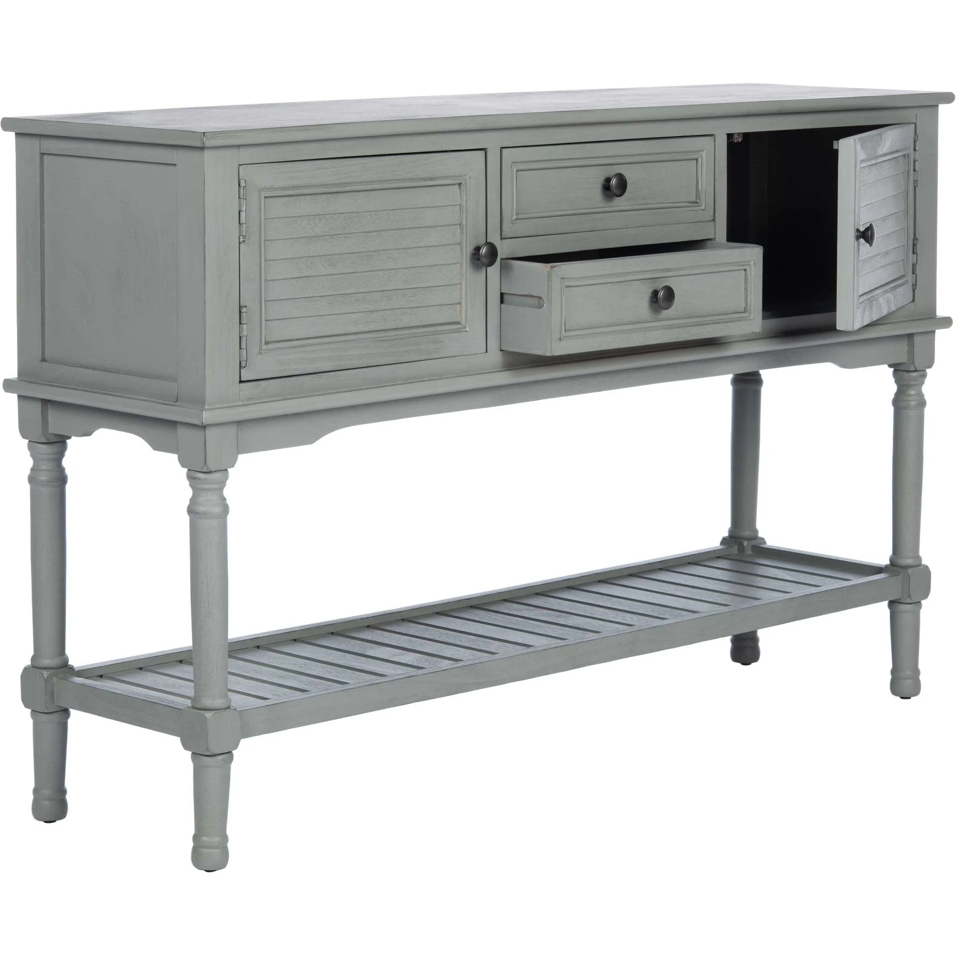 Talita 2 Drawer 2 Door Console Table Distressed Gray - Image 5