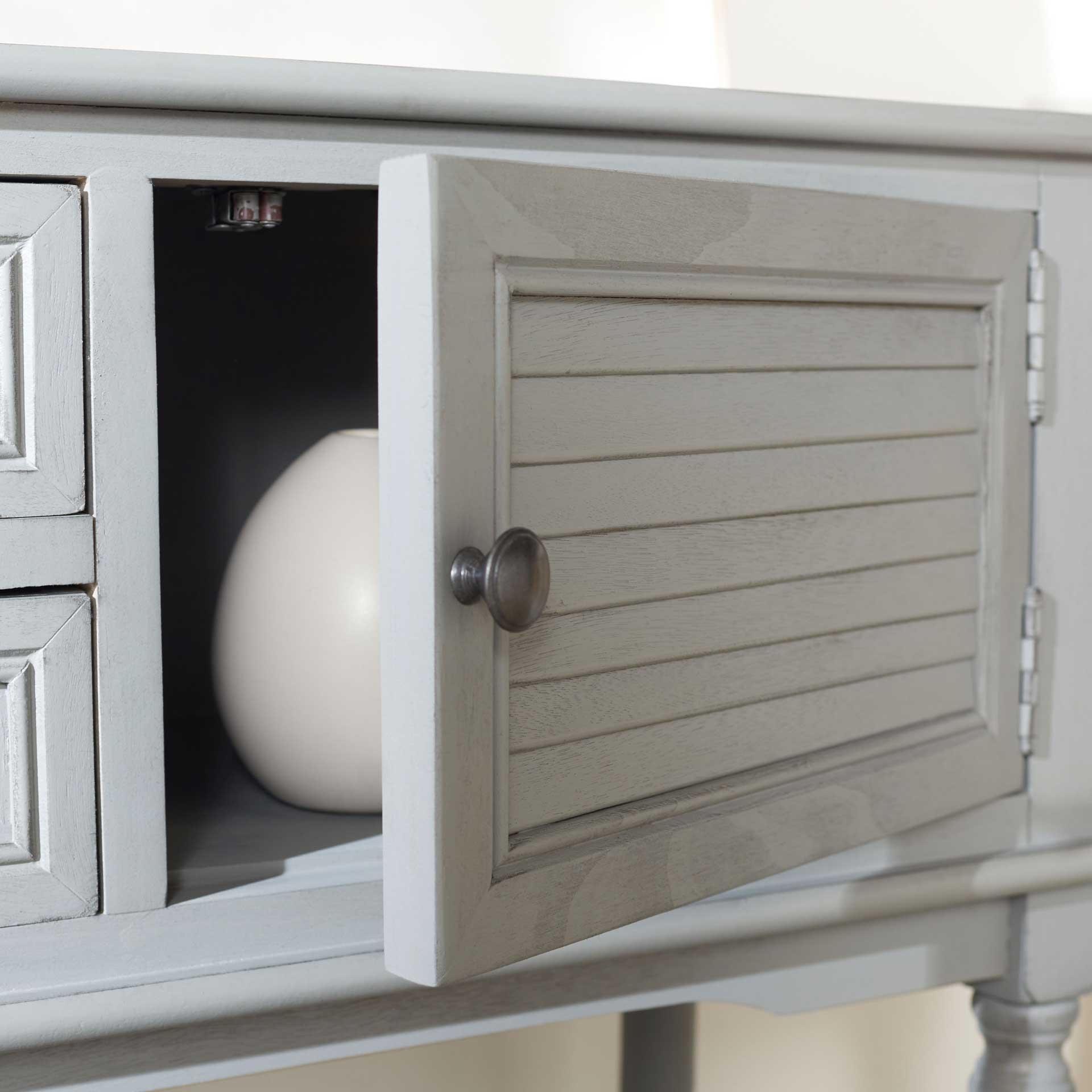 Talita 2 Drawer 2 Door Console Table Distressed Gray - Image 8