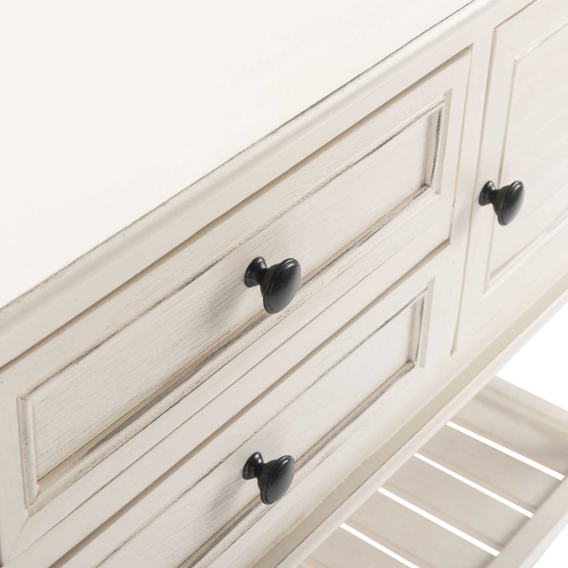 Talita 2 Drawer 2 Door Console Table Distressed White - Image 6