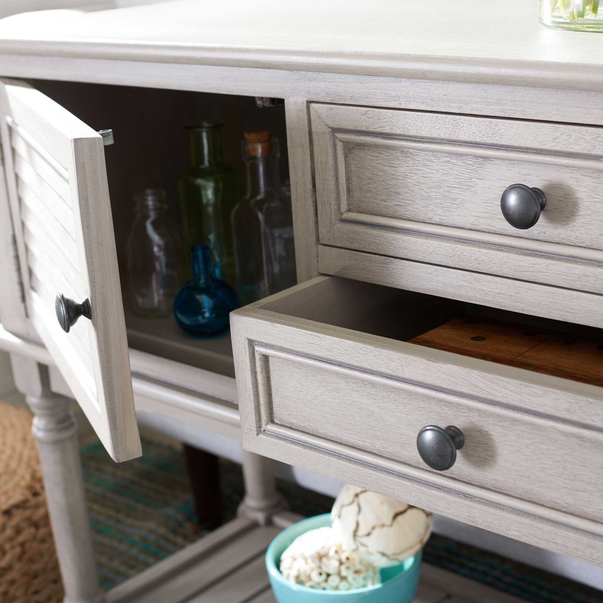 Talita 2 Drawer 2 Door Console Table Greige - Image 8