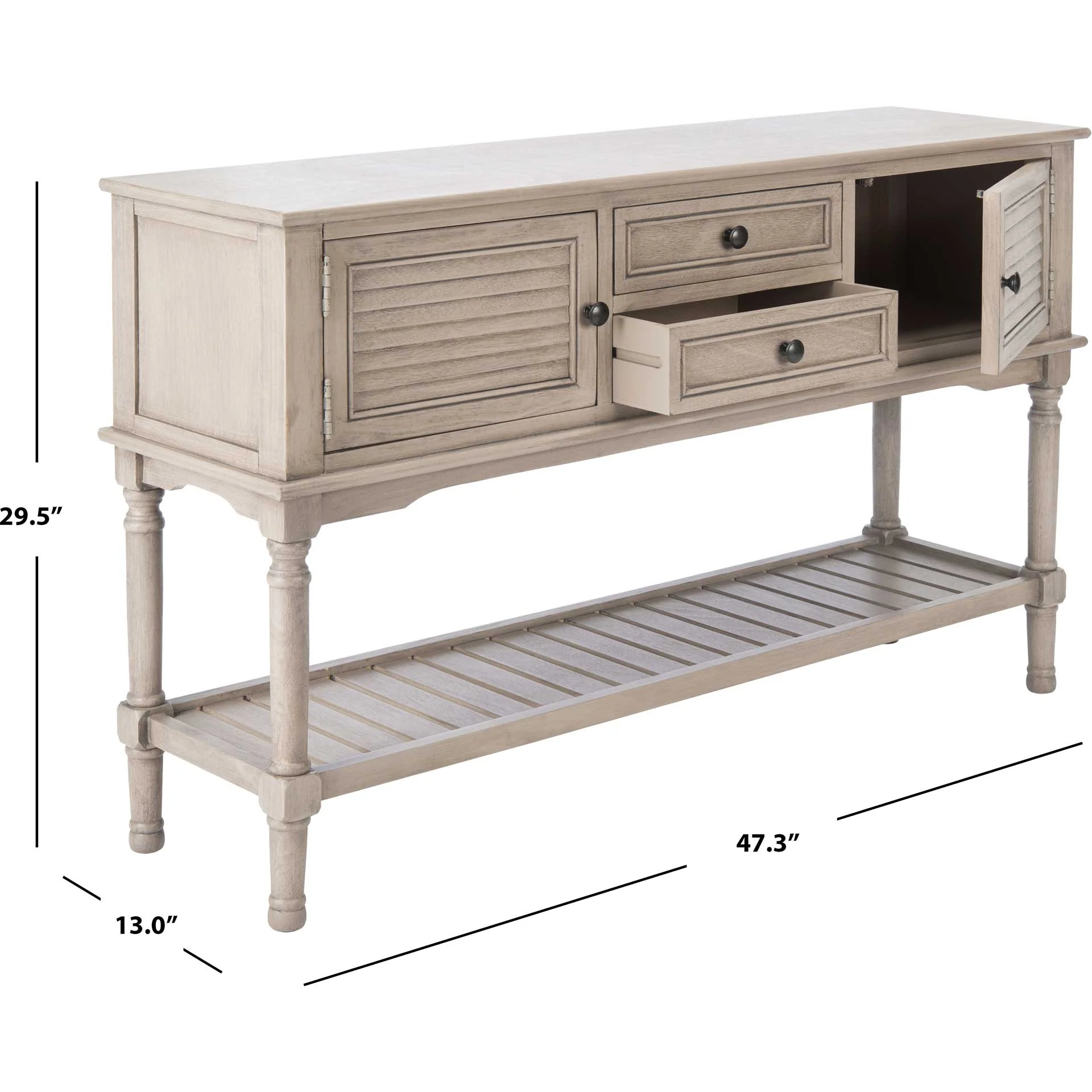 Talita 2 Drawer 2 Door Console Table Greige - Image 9