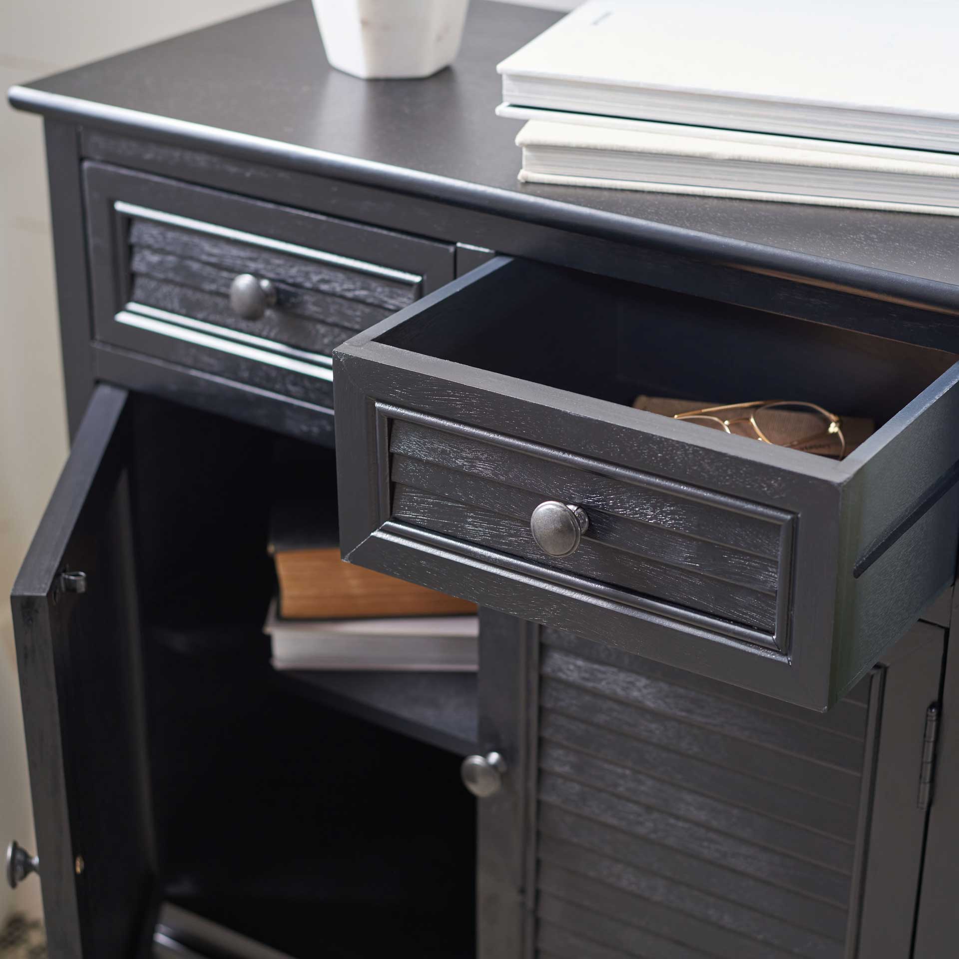 Talita 2 Drawer 2 Door Sideboard Black - Image 7