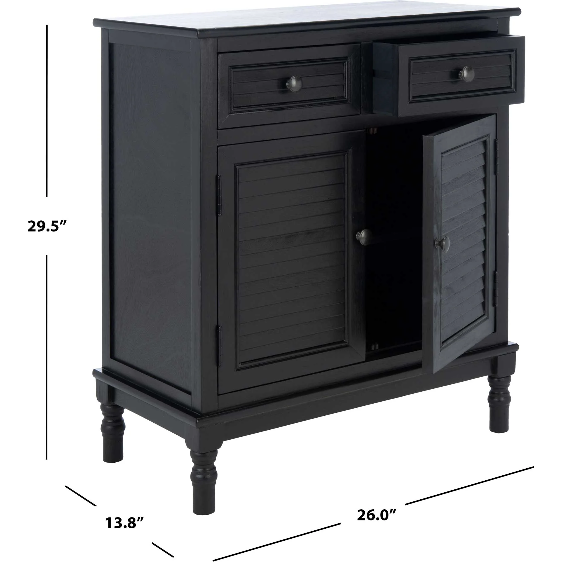 Talita 2 Drawer 2 Door Sideboard Black - Image 9