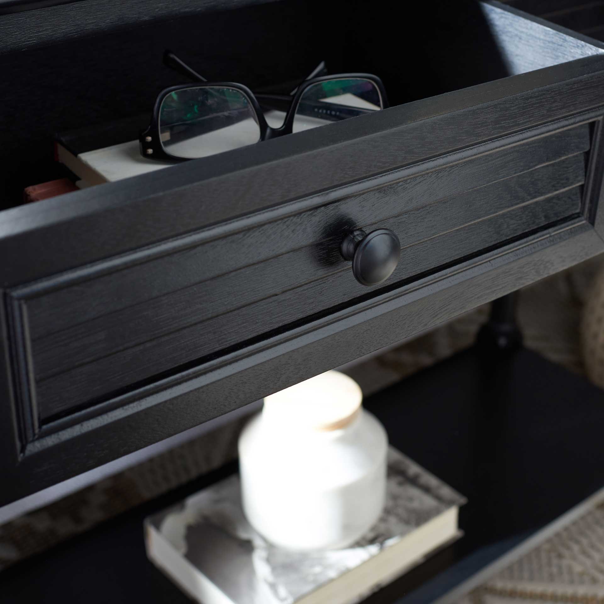 Talita 2 Drawer Console Table Black - Image 7