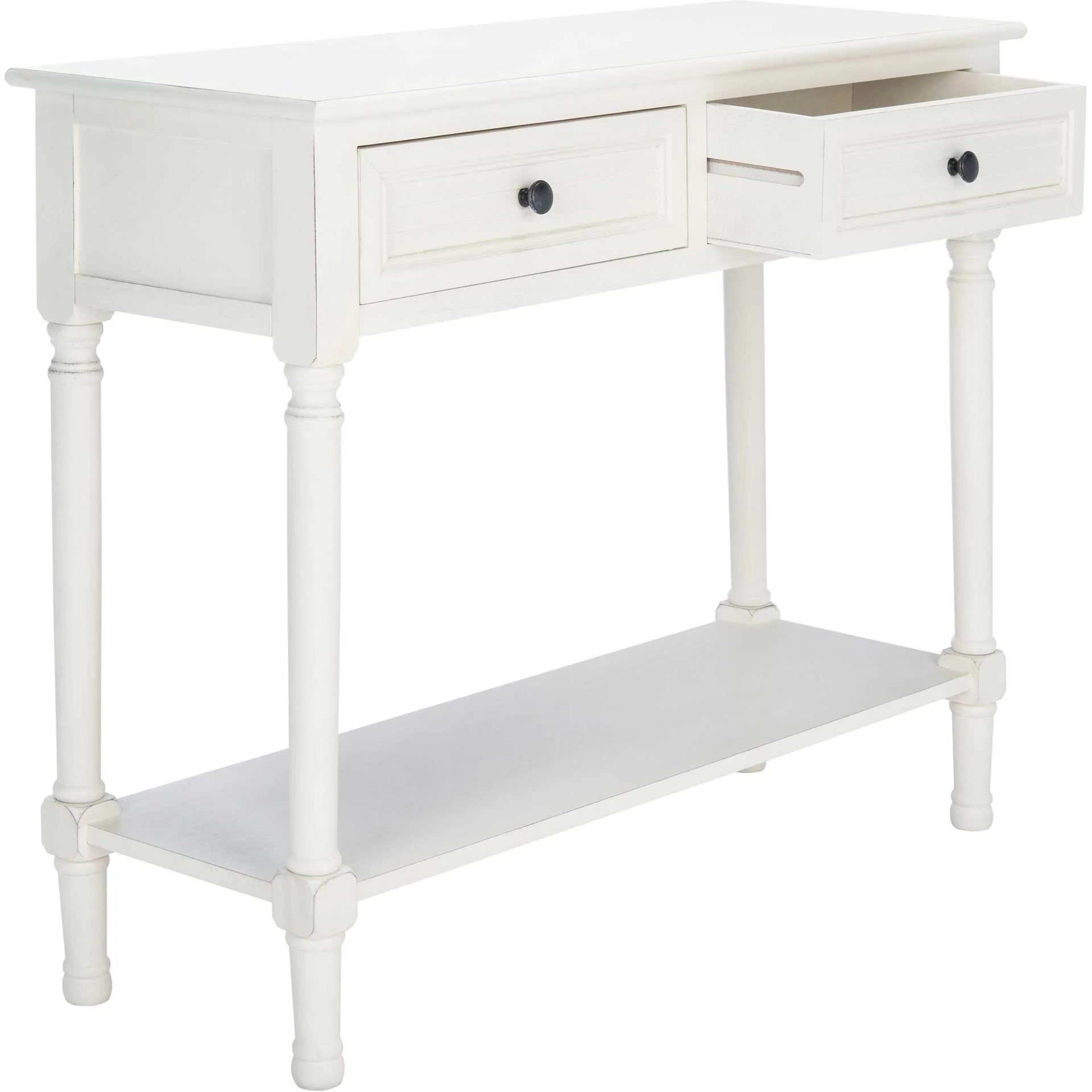 Talita 2 Drawer Console Table Distressed White - Image 2