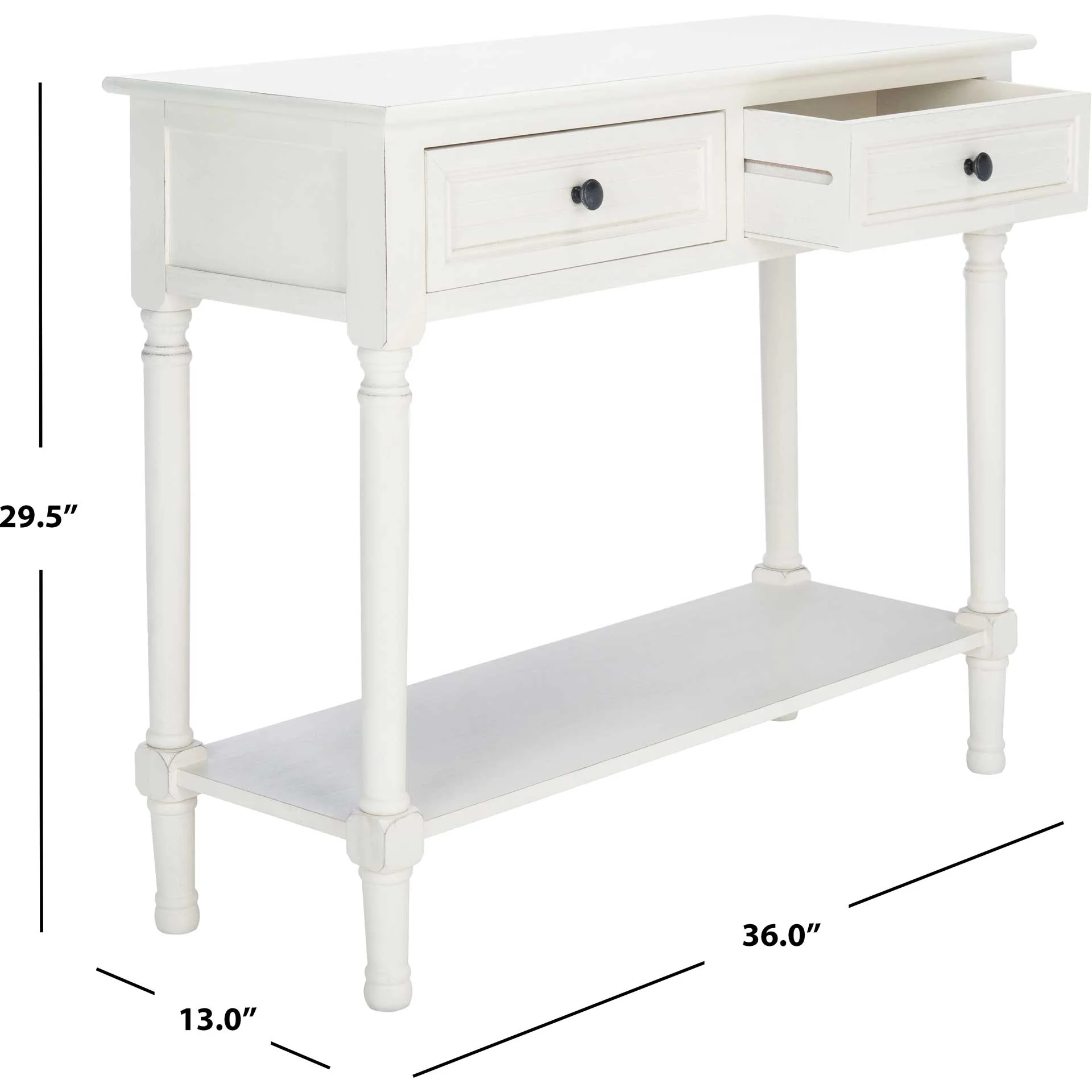 Talita 2 Drawer Console Table Distressed White - Image 9
