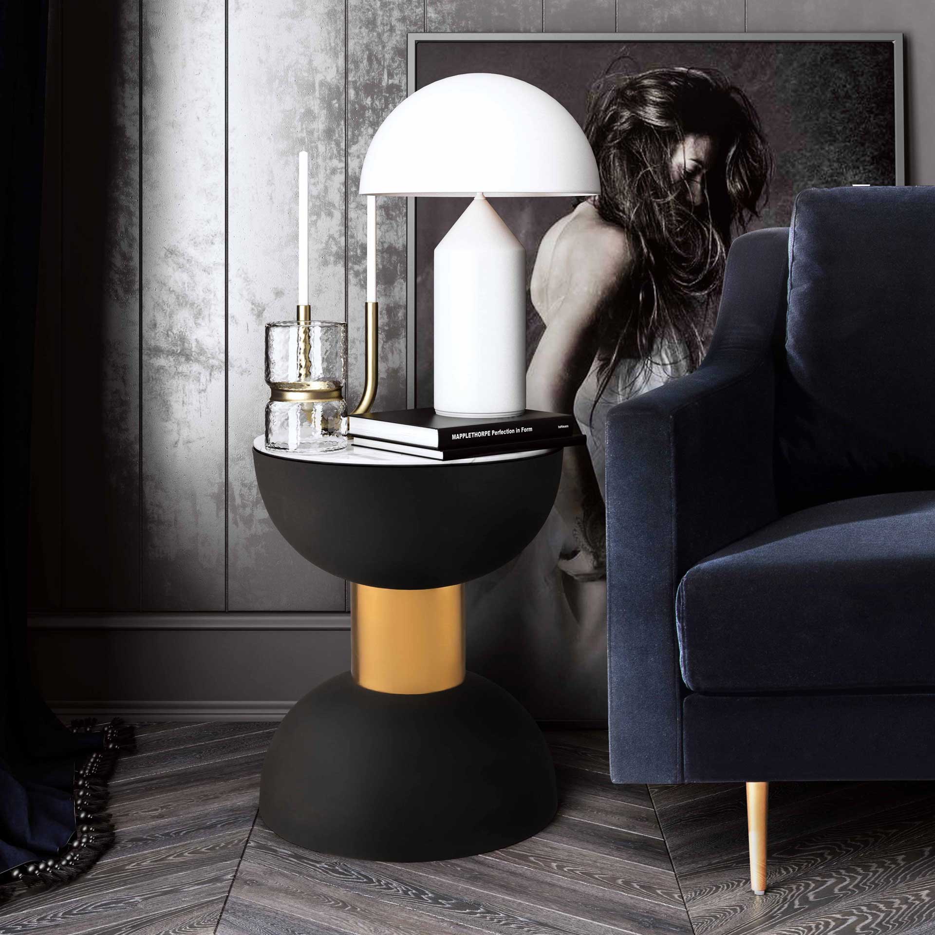 Taliyah Marble Side Table Black - Image 5