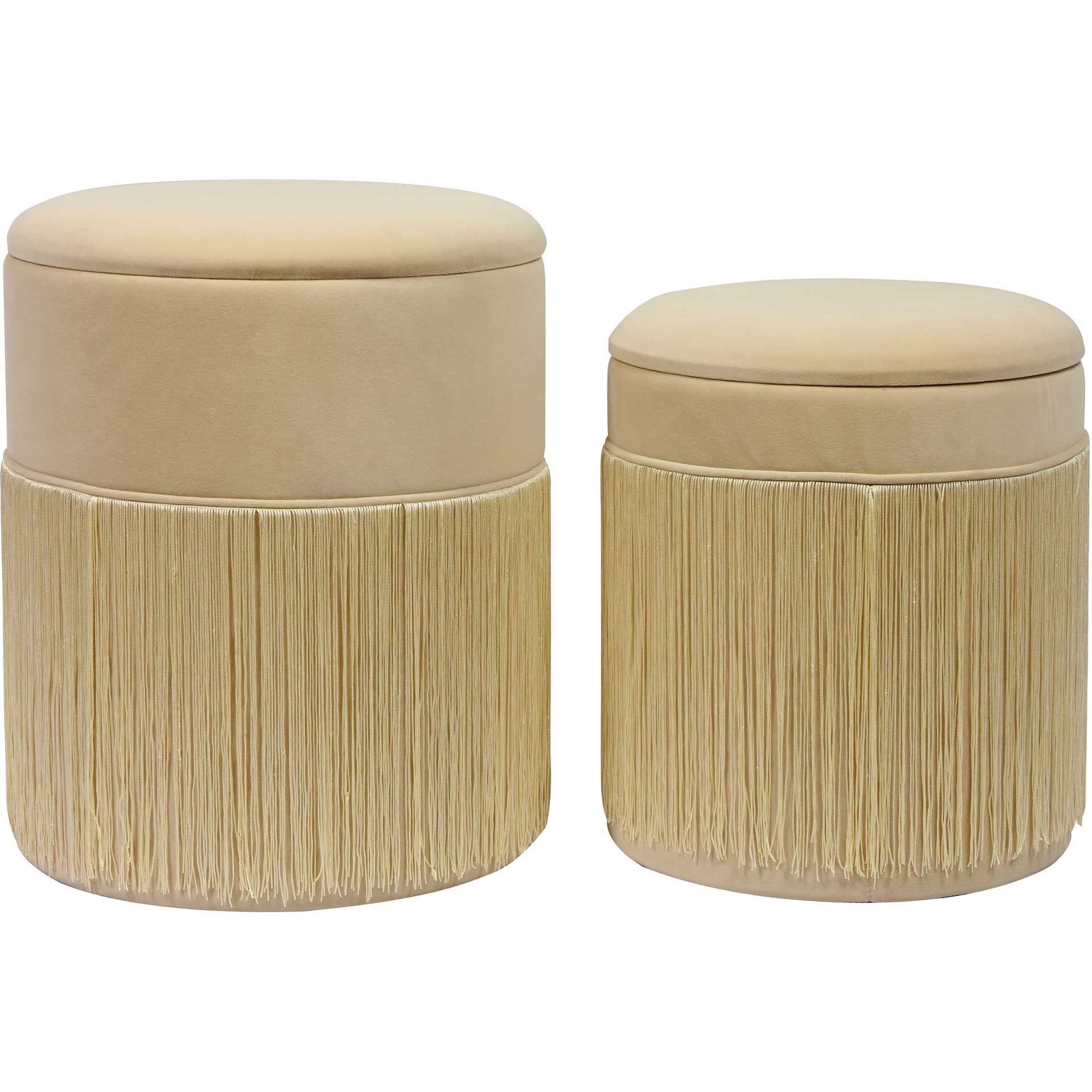 Talon Velvet Storage Ottomans Cream - Image 2