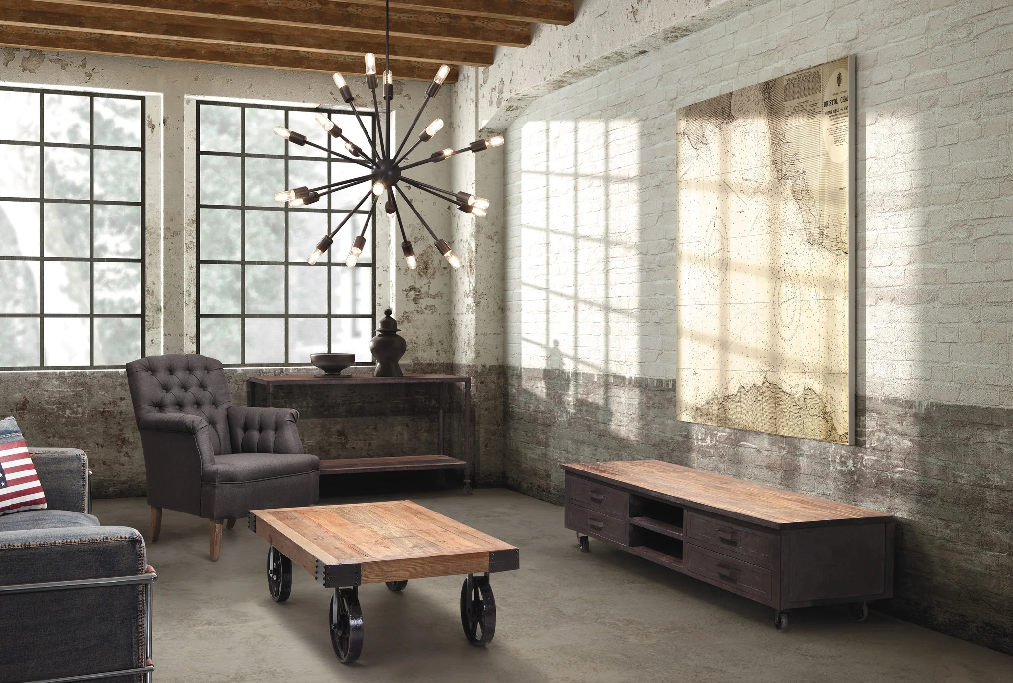 Tangier Cart Table Distressed Natural - Image 4