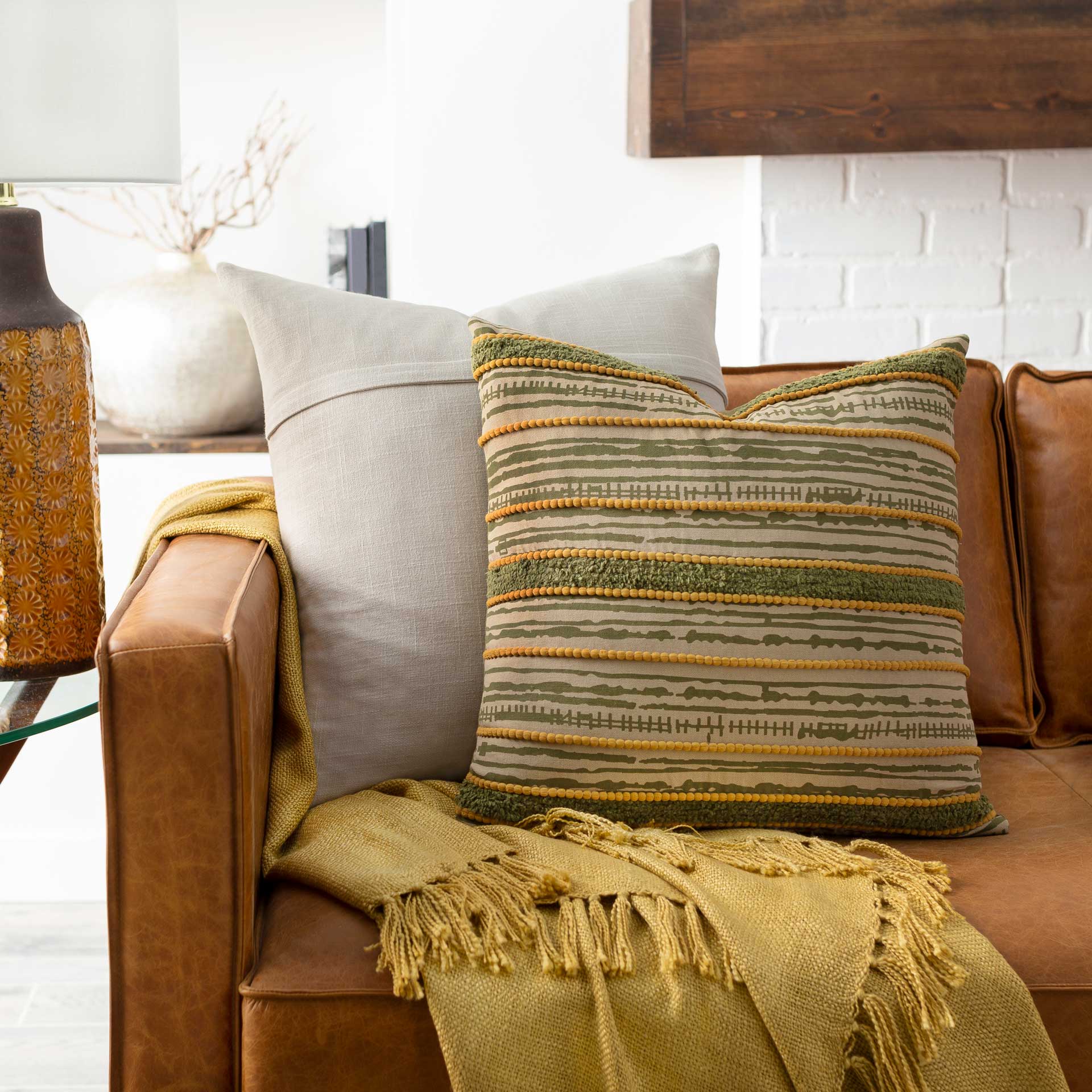 Tano Pillow Olive/Beige/Grass Green - Image 3