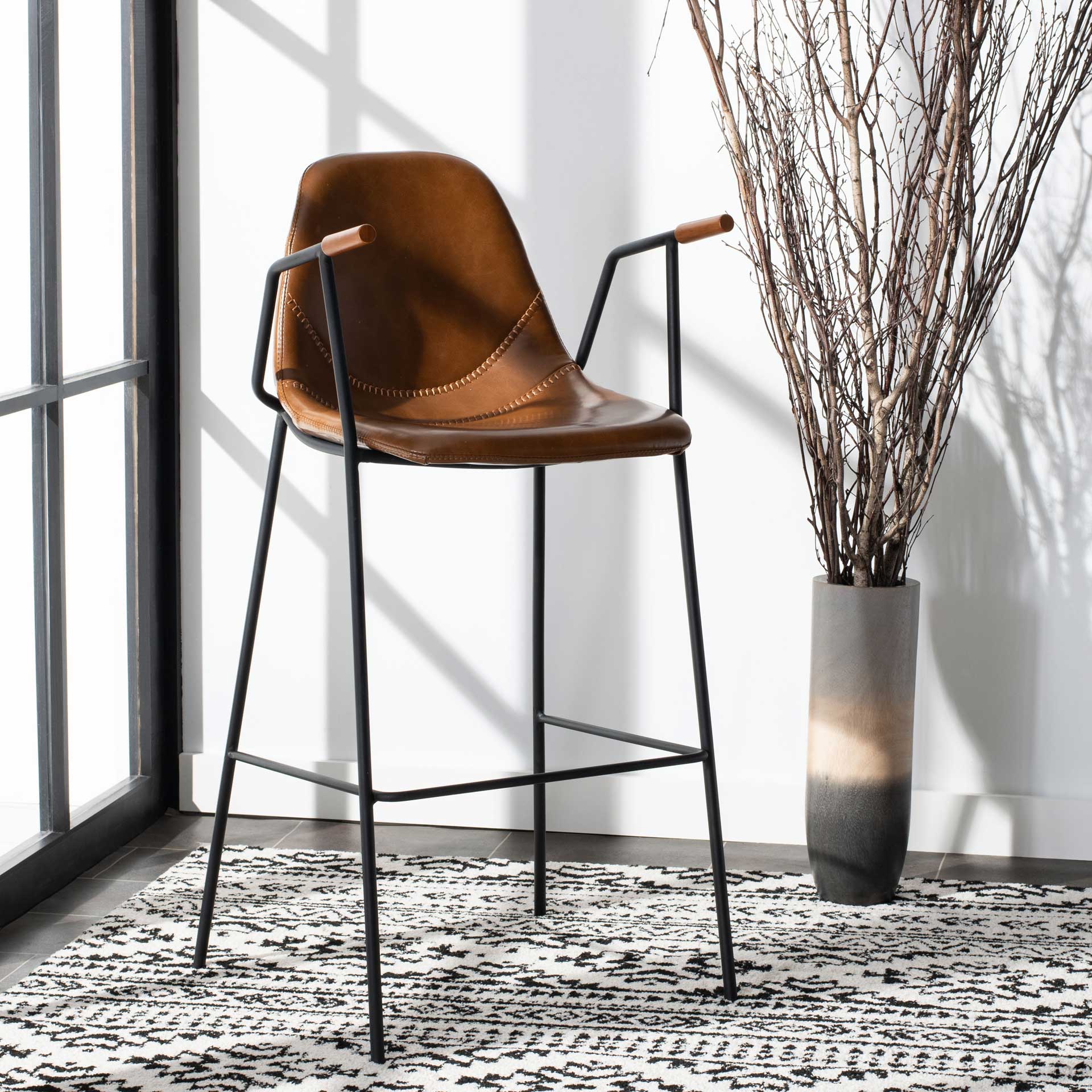 Taos Mid Century Bar Stool Cognac - Image 6