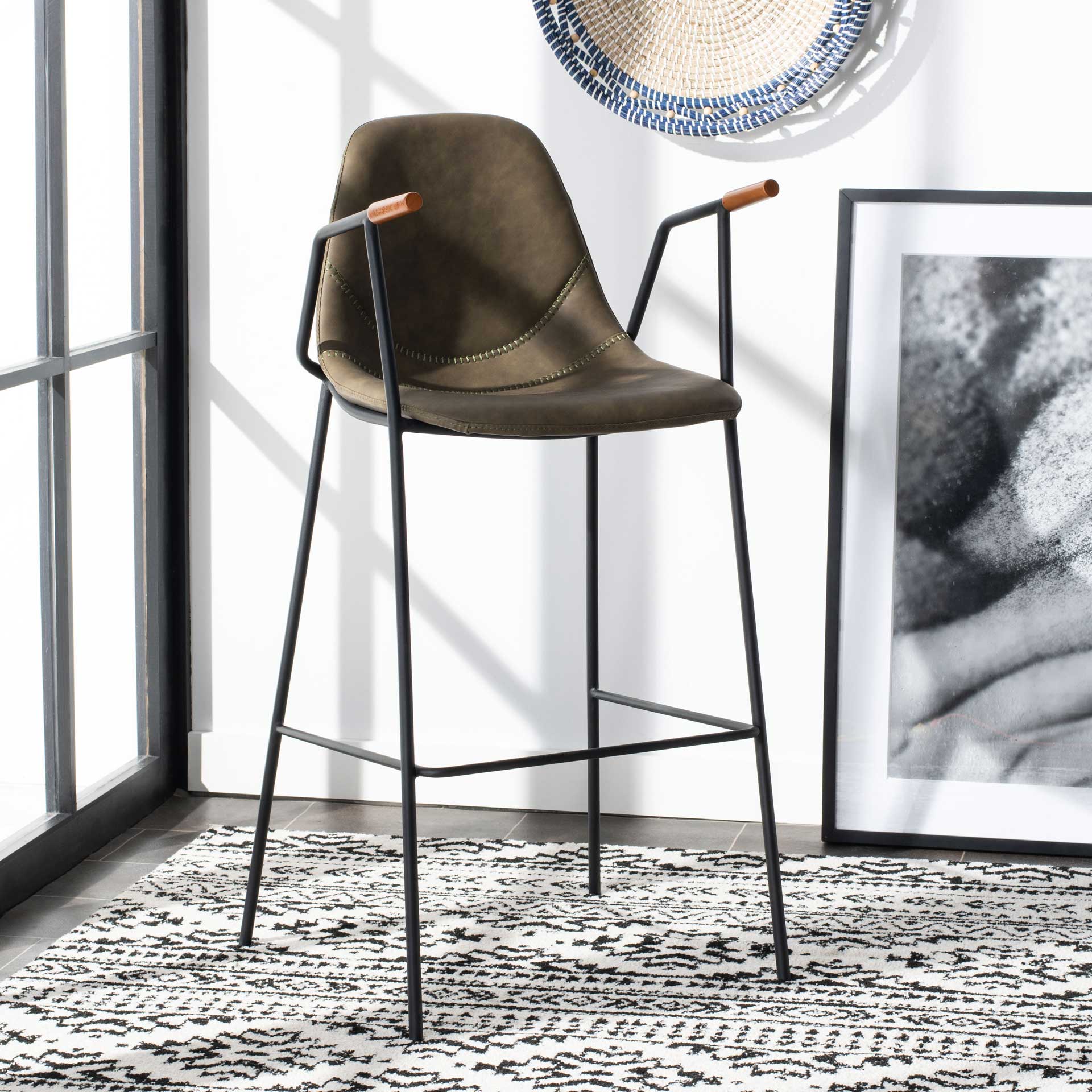 Taos Mid Century Bar Stool Olive - Image 6