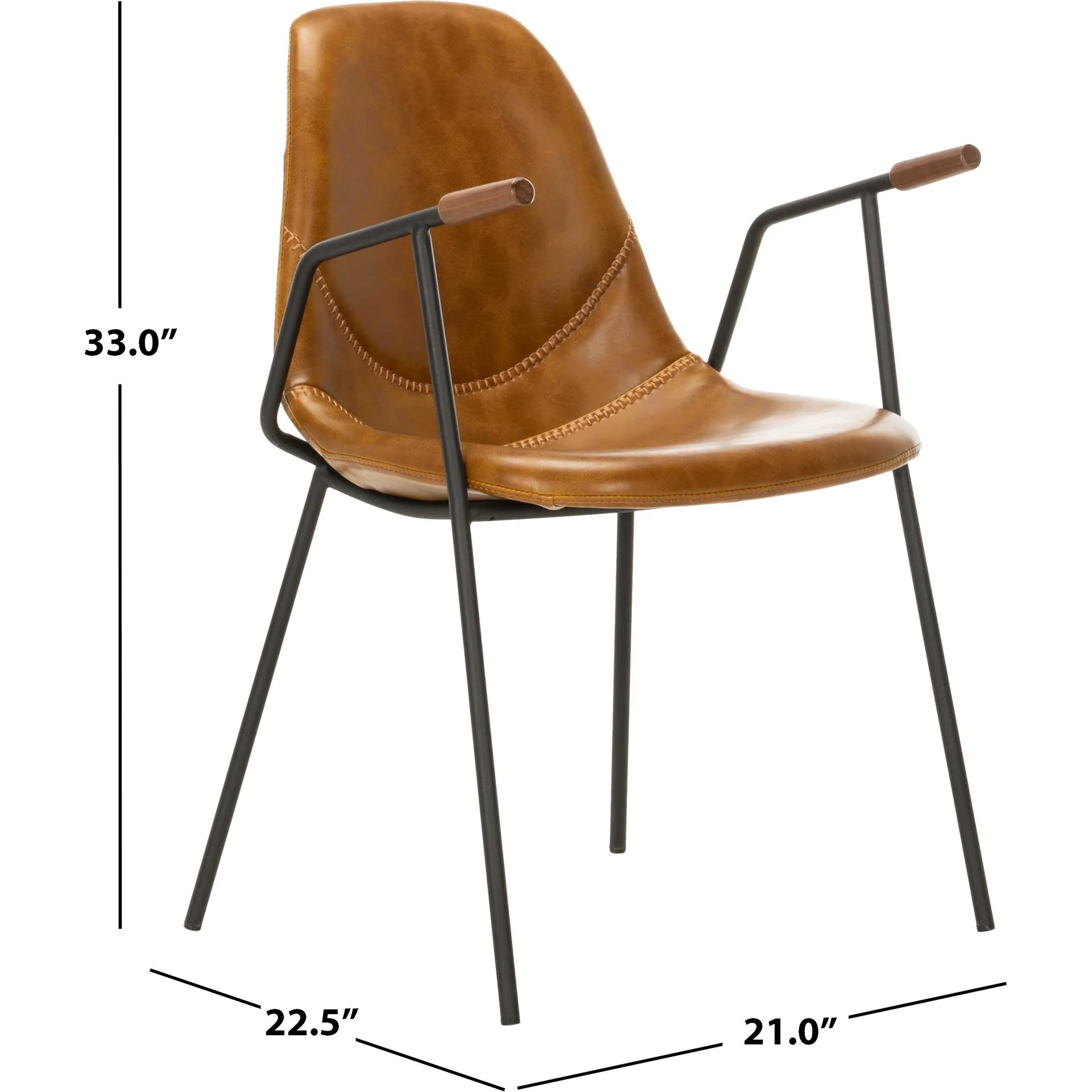 Taos Mid Century Dining Chair Cognac (Set of 2) - Image 9