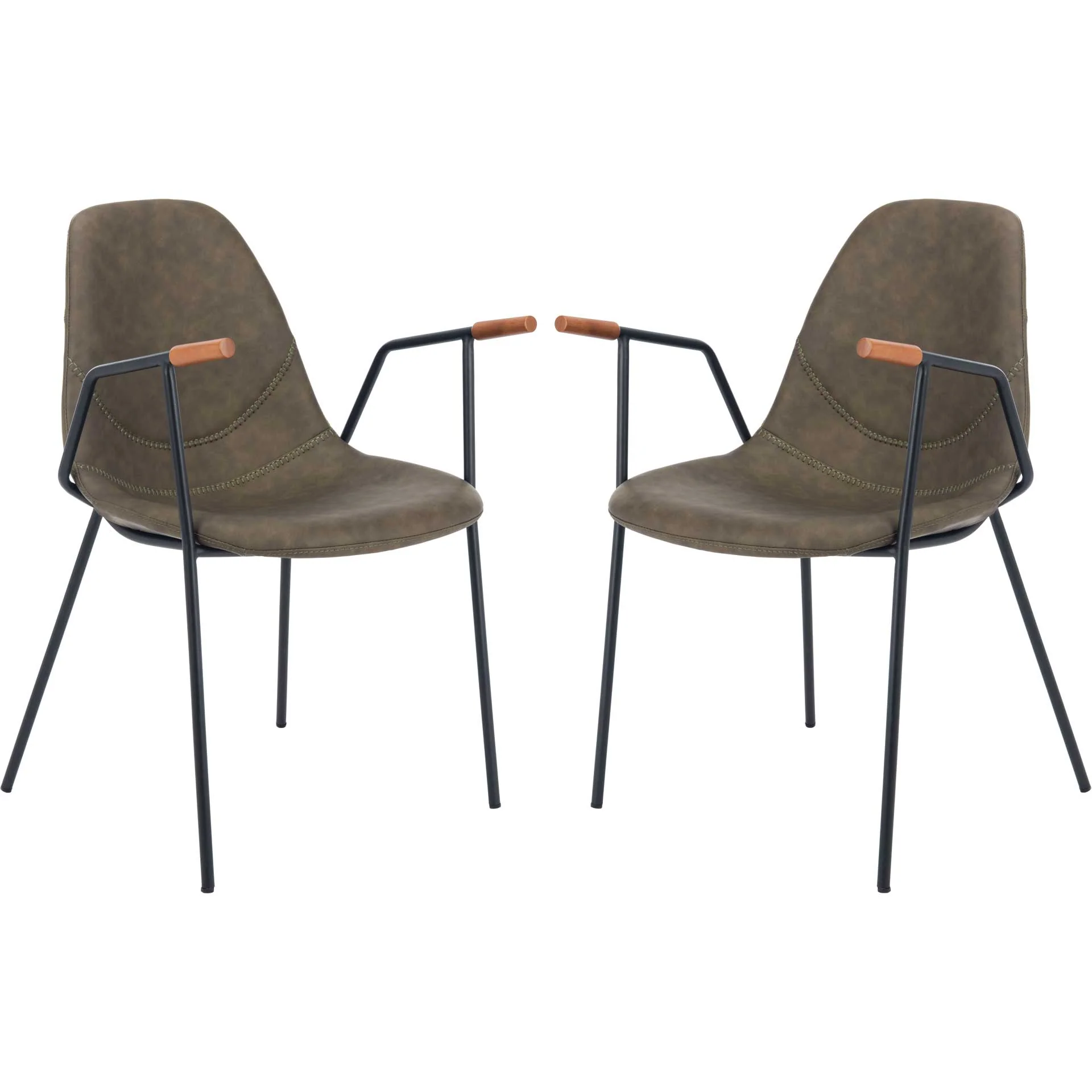 Taos Mid Century Dining Chair Olive (Set of 2) - Image 2