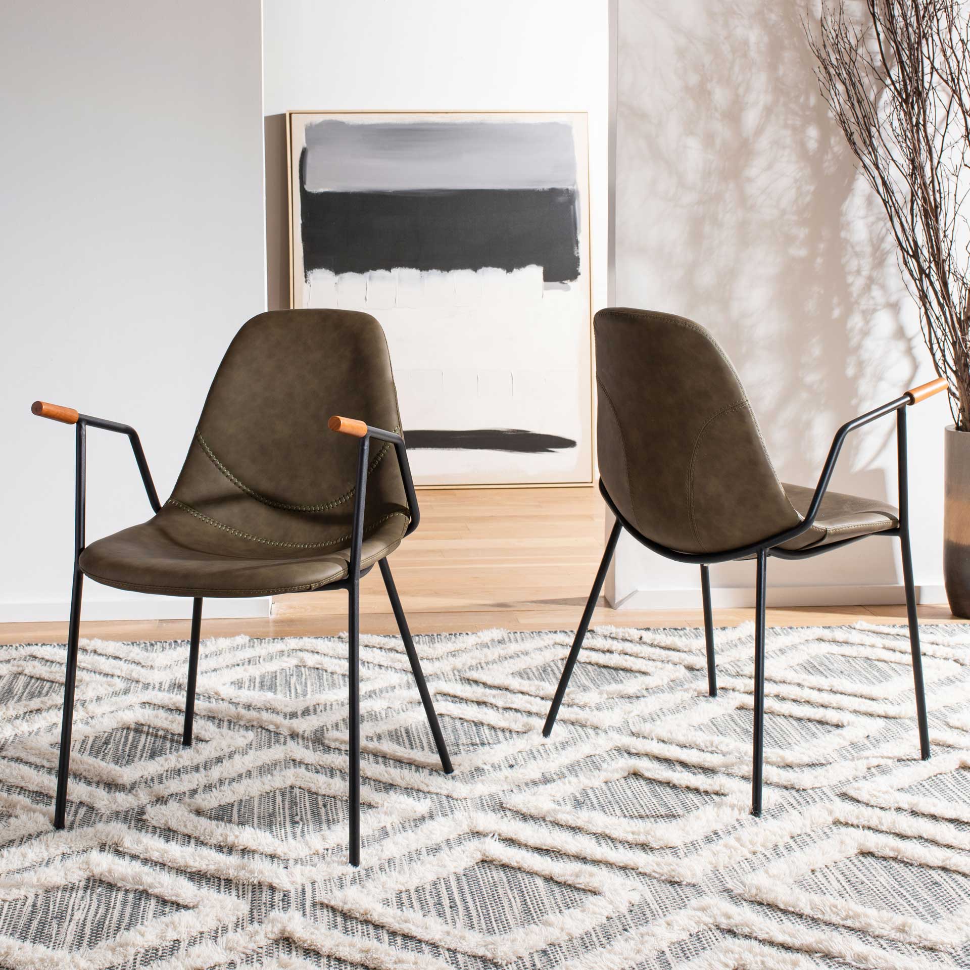 Taos Mid Century Dining Chair Olive (Set of 2) - Image 7
