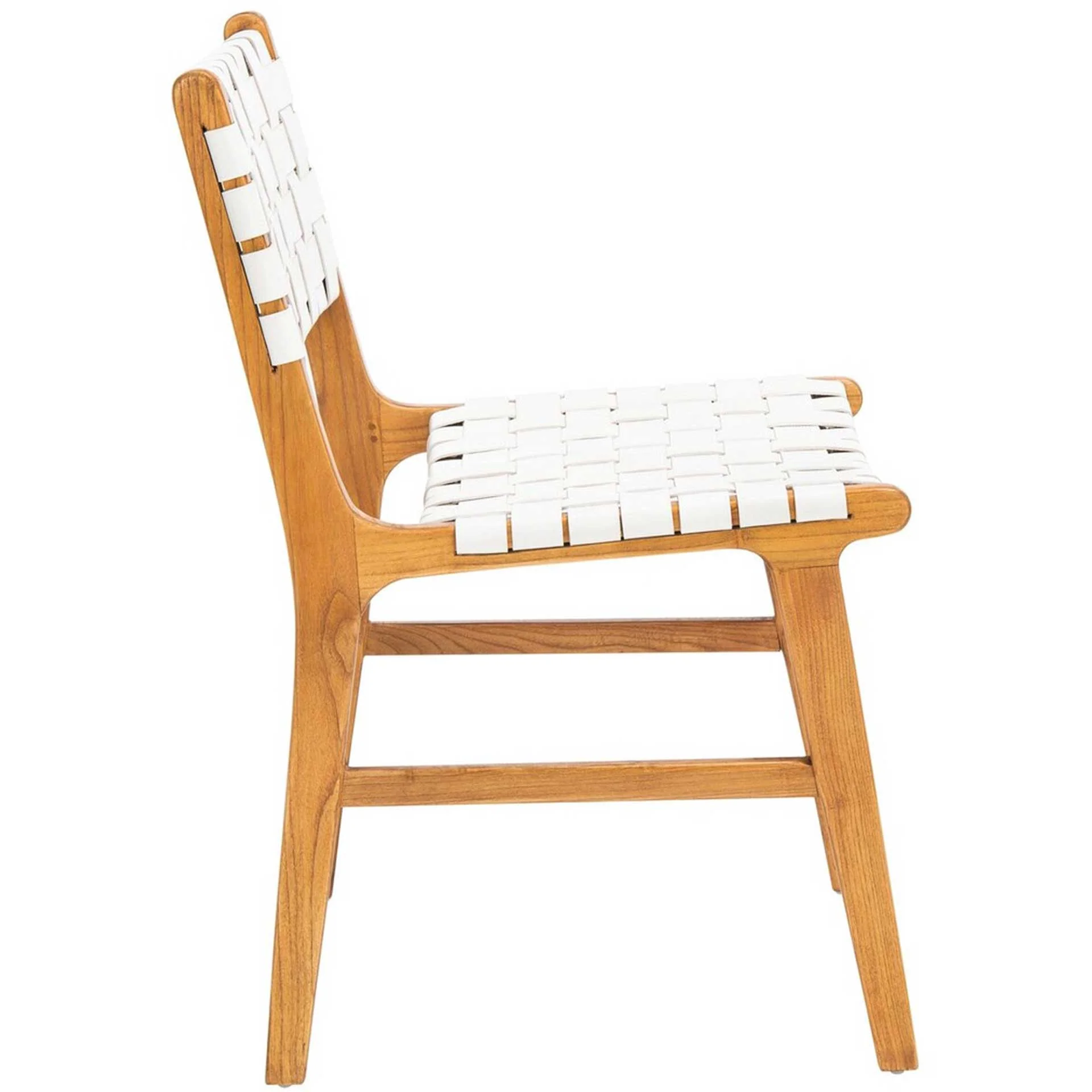 Tara Leather Dining Chair White/Natural (Set of 2) - Image 4