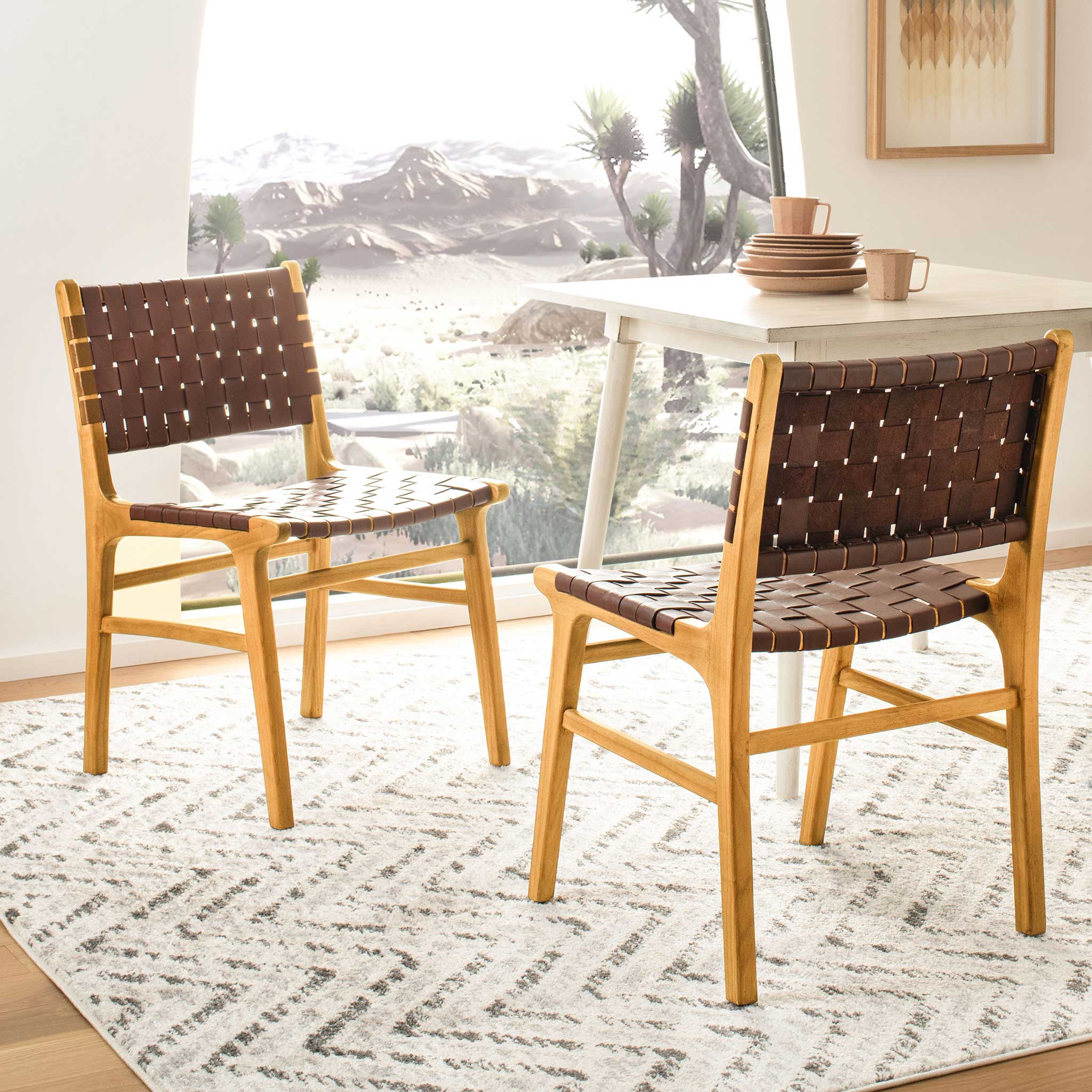 Tara Woven Leather Dining Chair (Set of 2) - Image 11