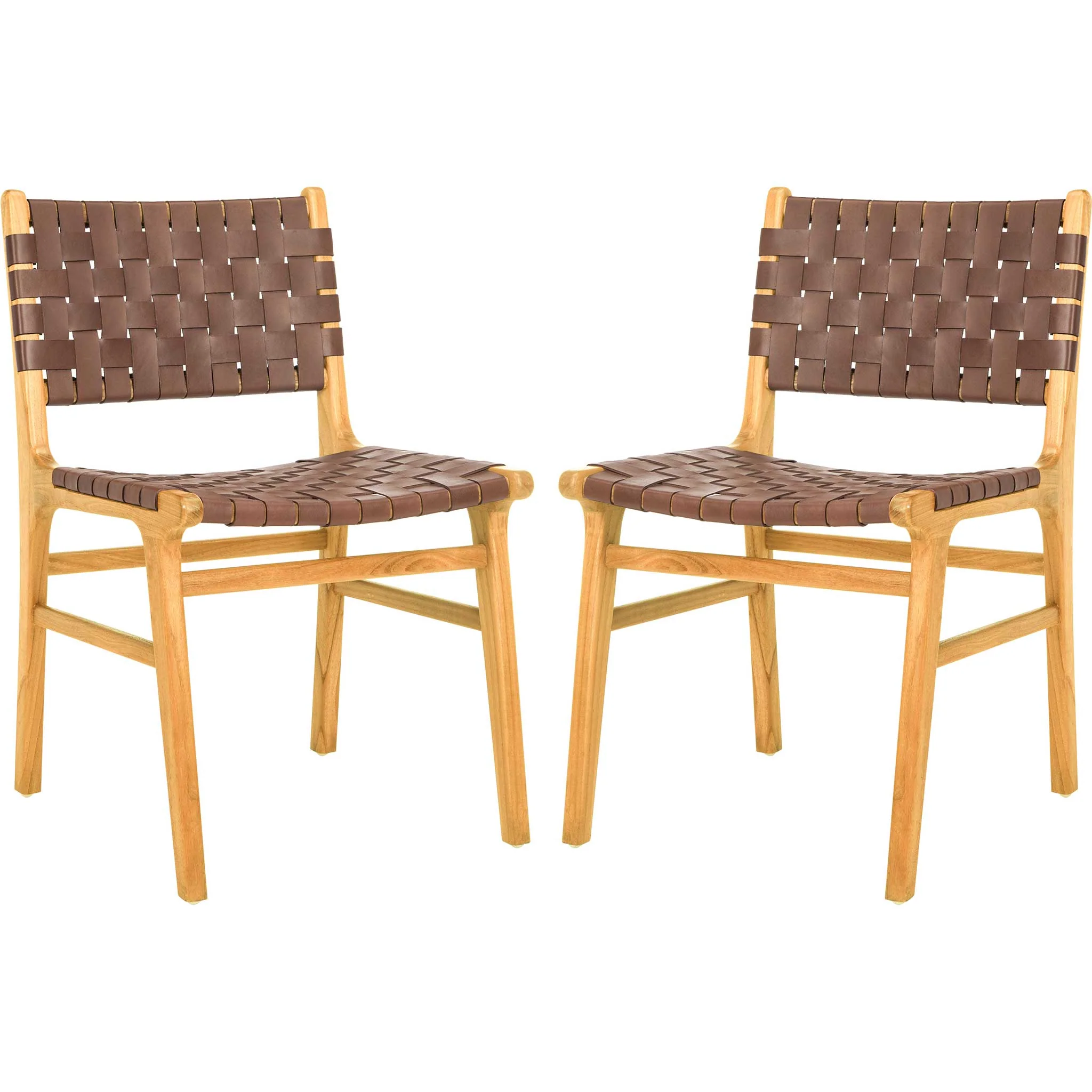 Tara Woven Leather Dining Chair (Set of 2) - Image 2