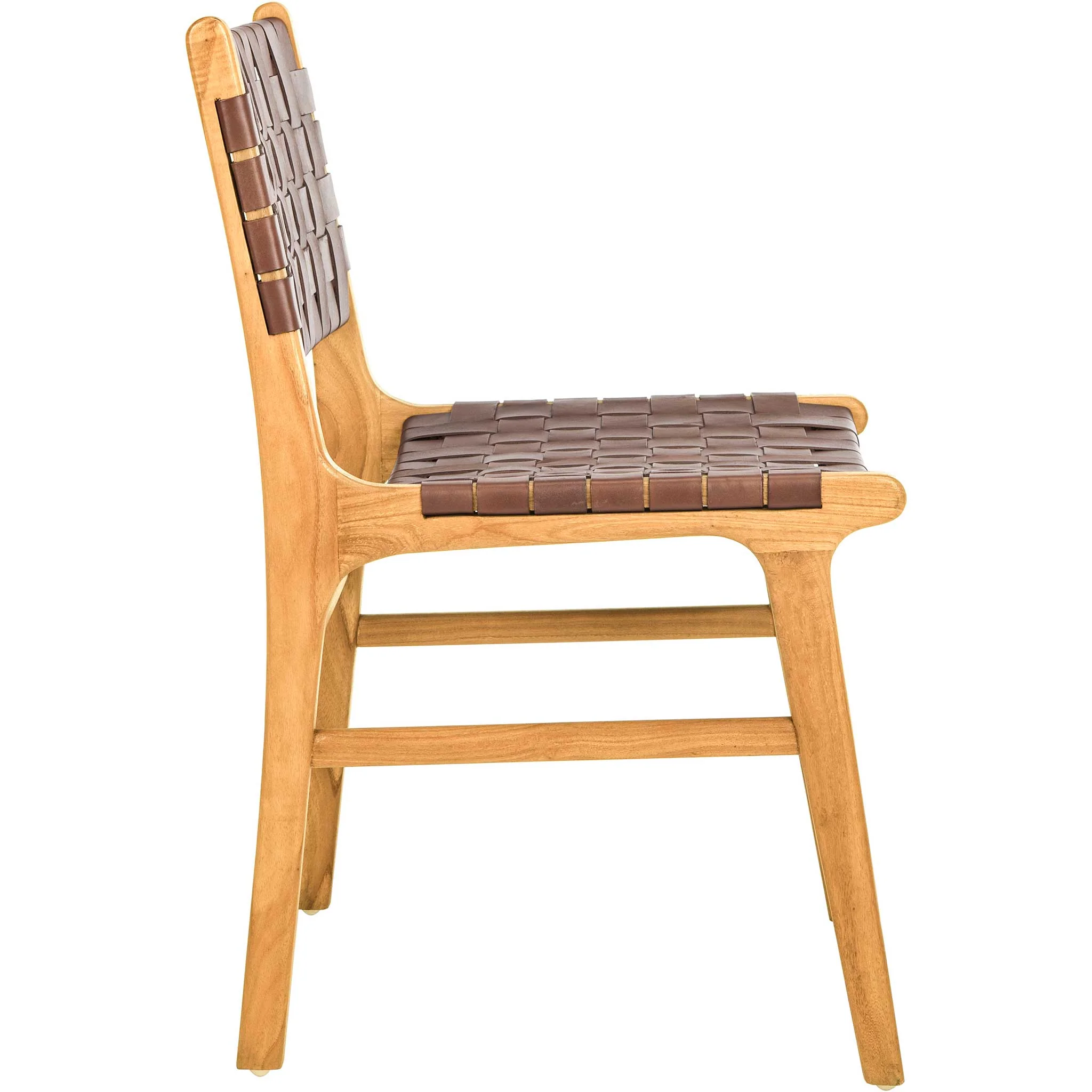 Tara Woven Leather Dining Chair (Set of 2) - Image 4