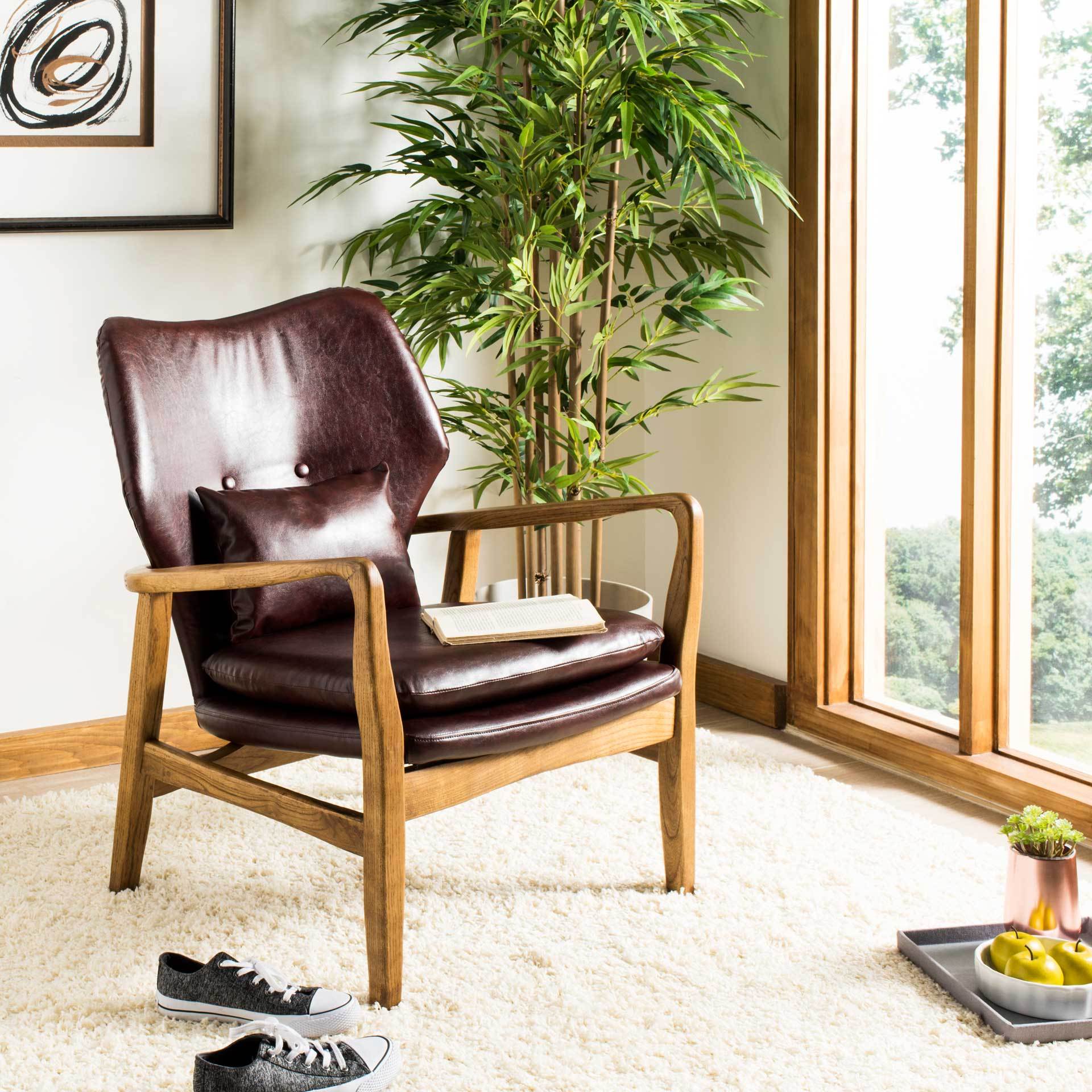Tatiana Accent Chair Burgundy/Natural - Image 6