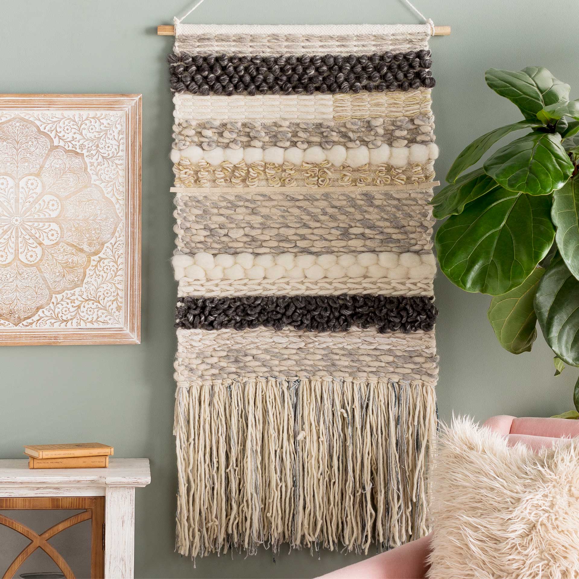 Teagan Wall Hanging Cream/Medium Gray/Charcoal - Image 3
