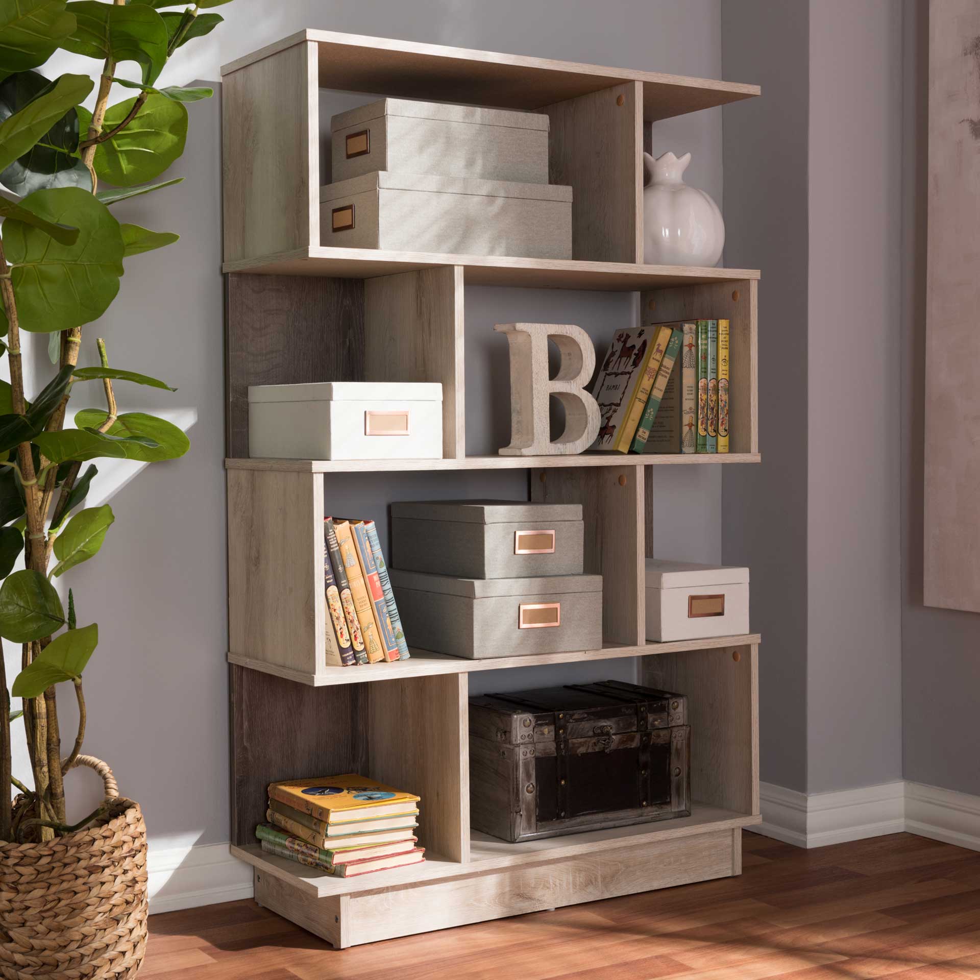 Teal Bookcase Oak - Image 7