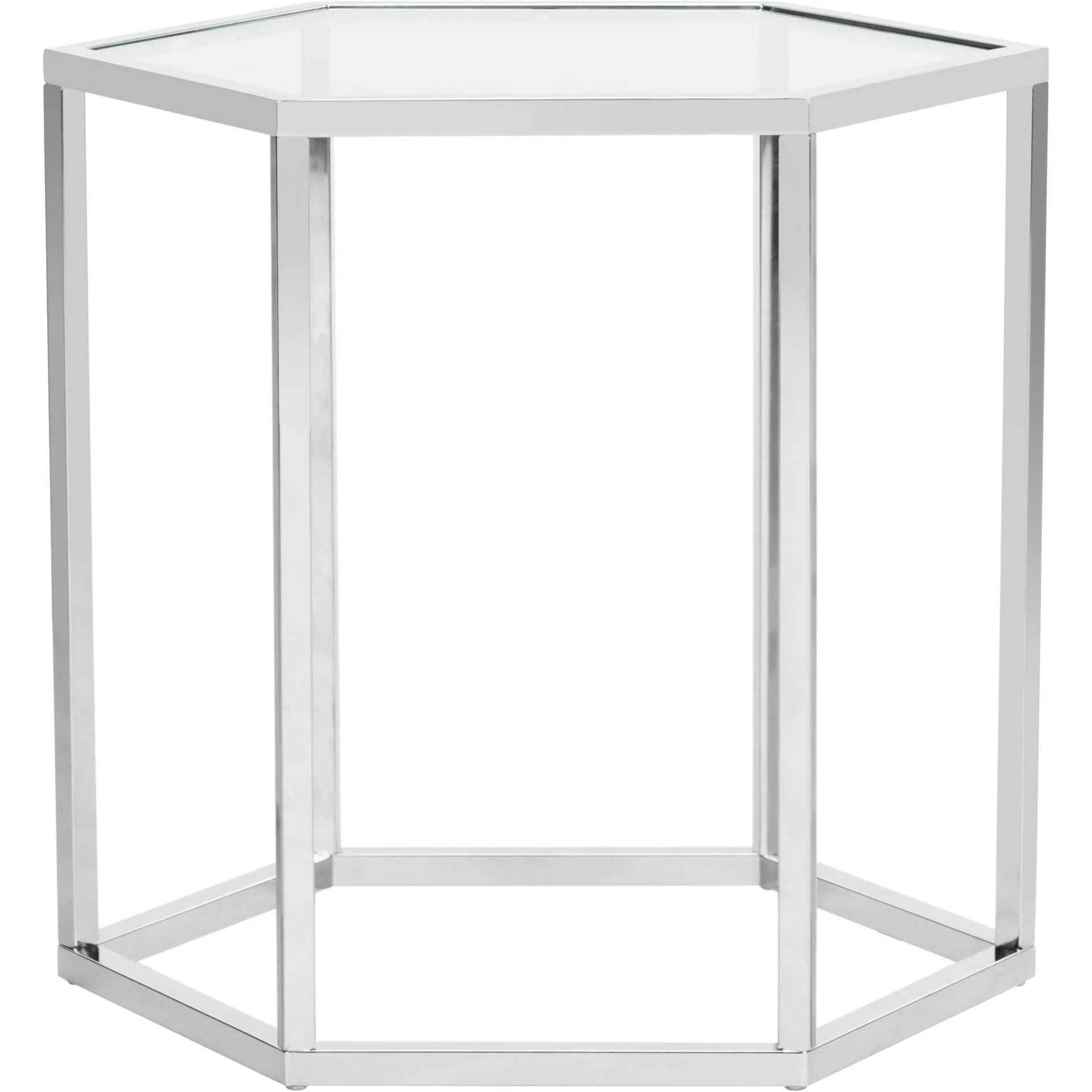 Teegan Glass End Table Chrome - Image 2