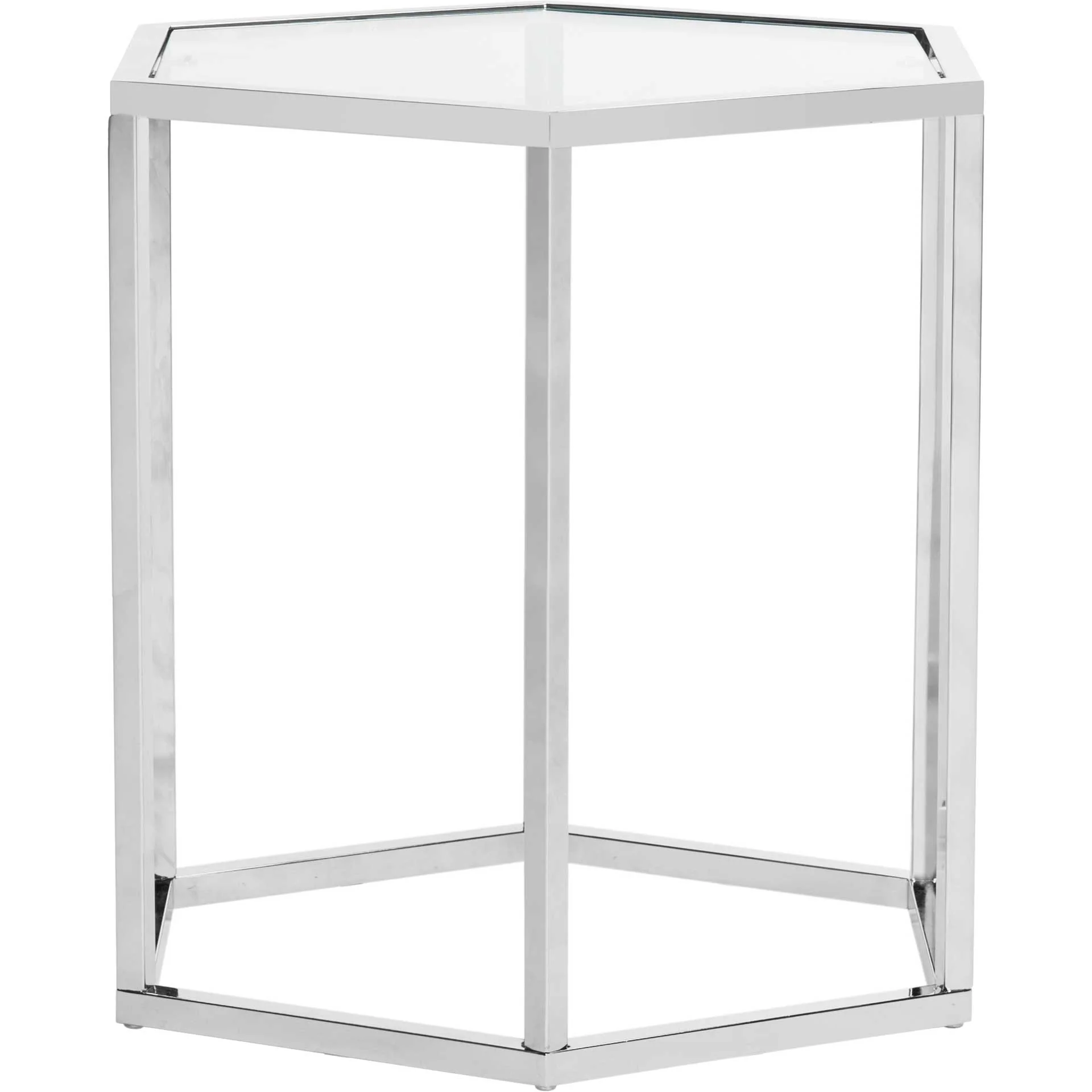 Teegan Glass End Table Chrome - Image 3