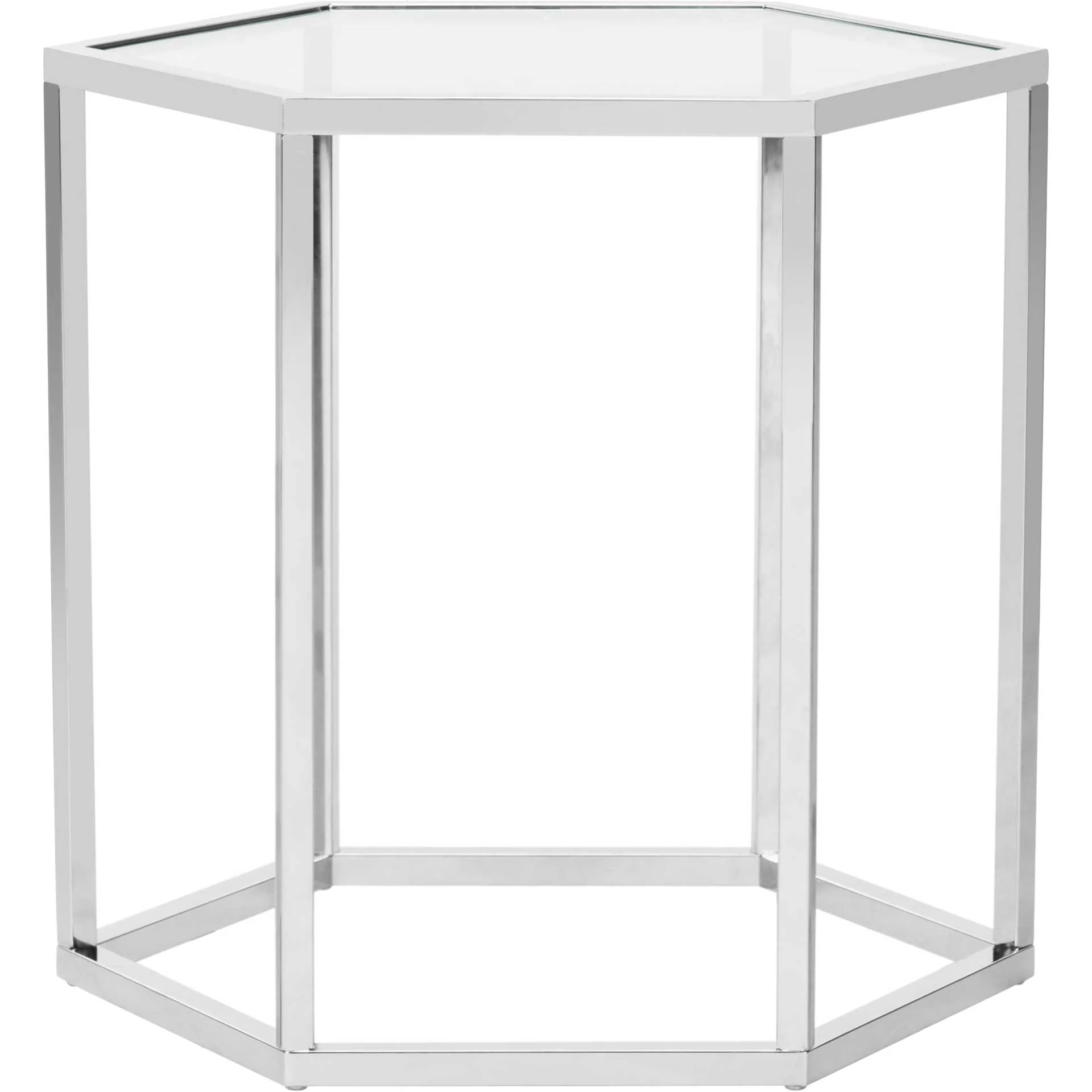 Teegan Glass End Table Chrome - Image 4