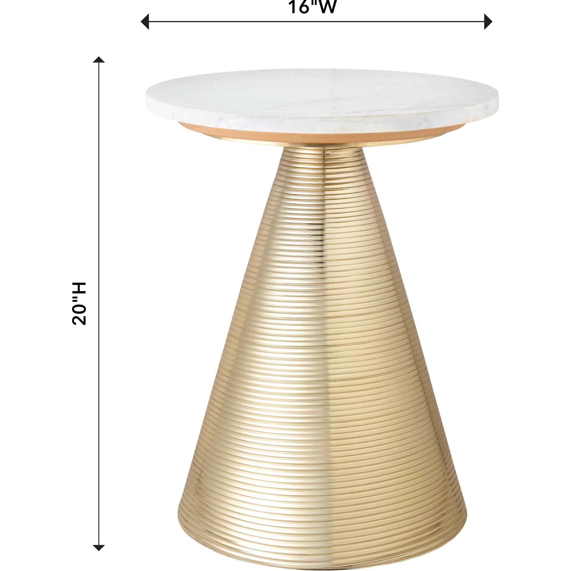 Teegan Marble Side Table White - Image 4